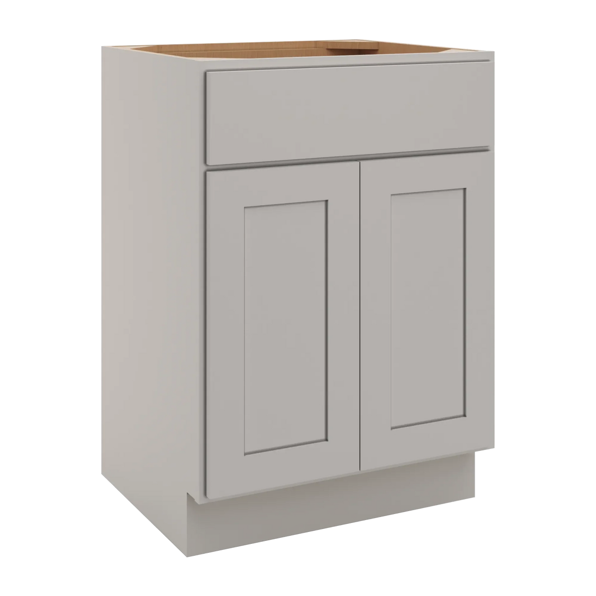 cnc luxor misty grey 24 w x 34 1 2 h x 21 d double door vanity sink base cabinet