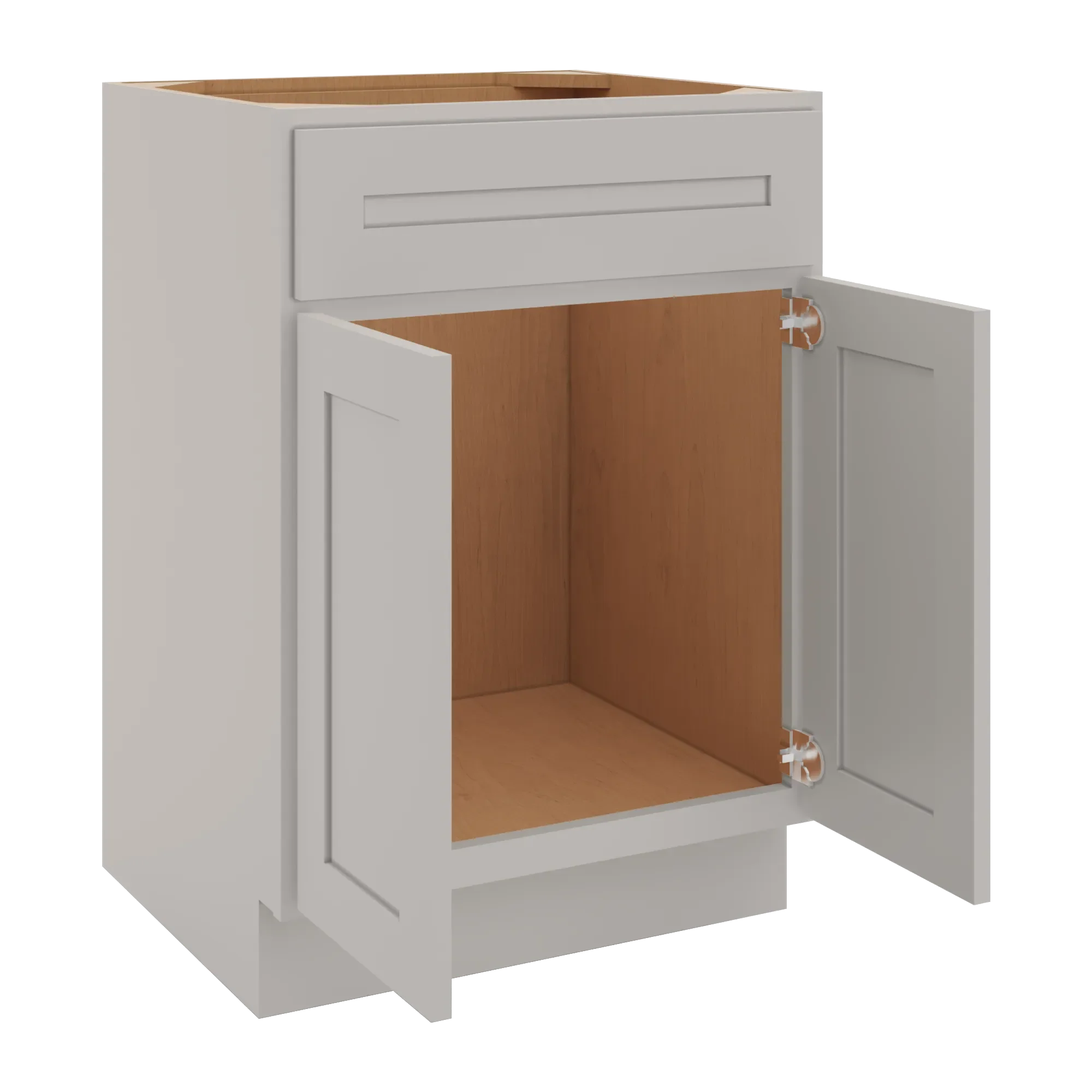 cnc luxor 5 piece misty grey 24 w x 34 1 2 h x 21 d double door vanity sink base cabinet