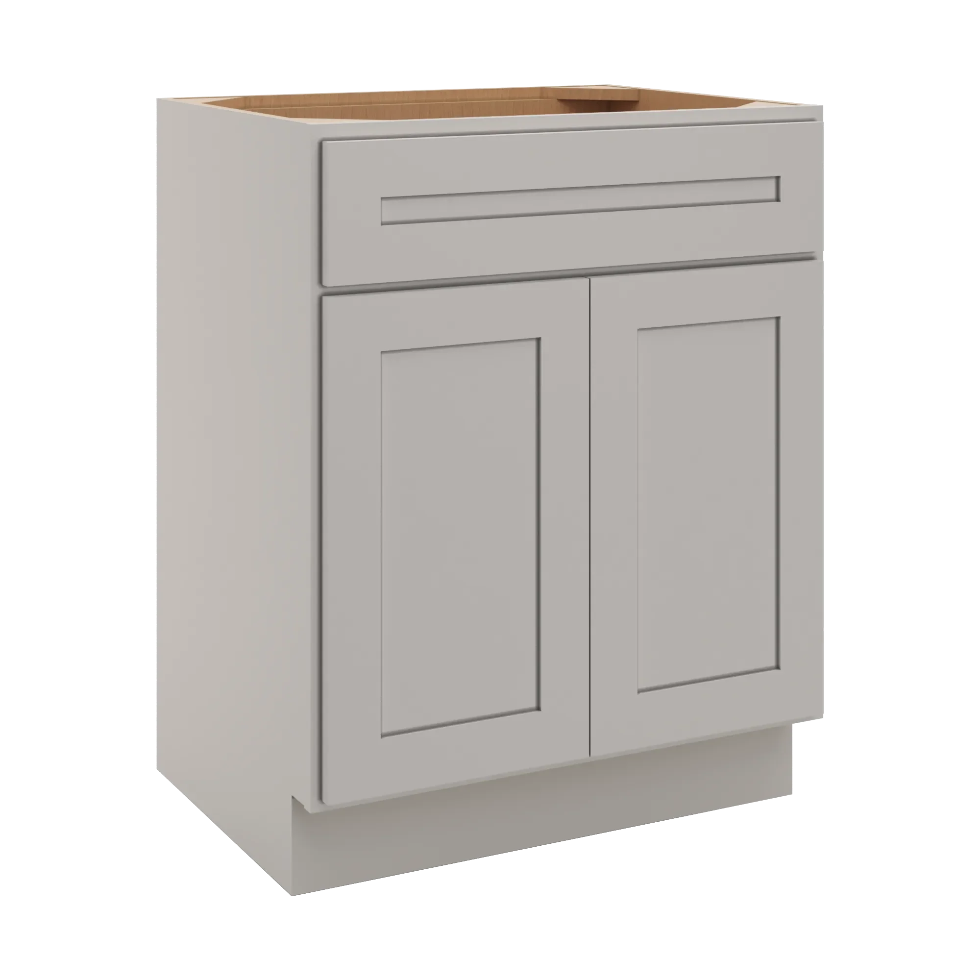 cnc luxor 5 piece misty grey 27 w x 34 1 2 h x 21 d double door vanity sink base cabinet