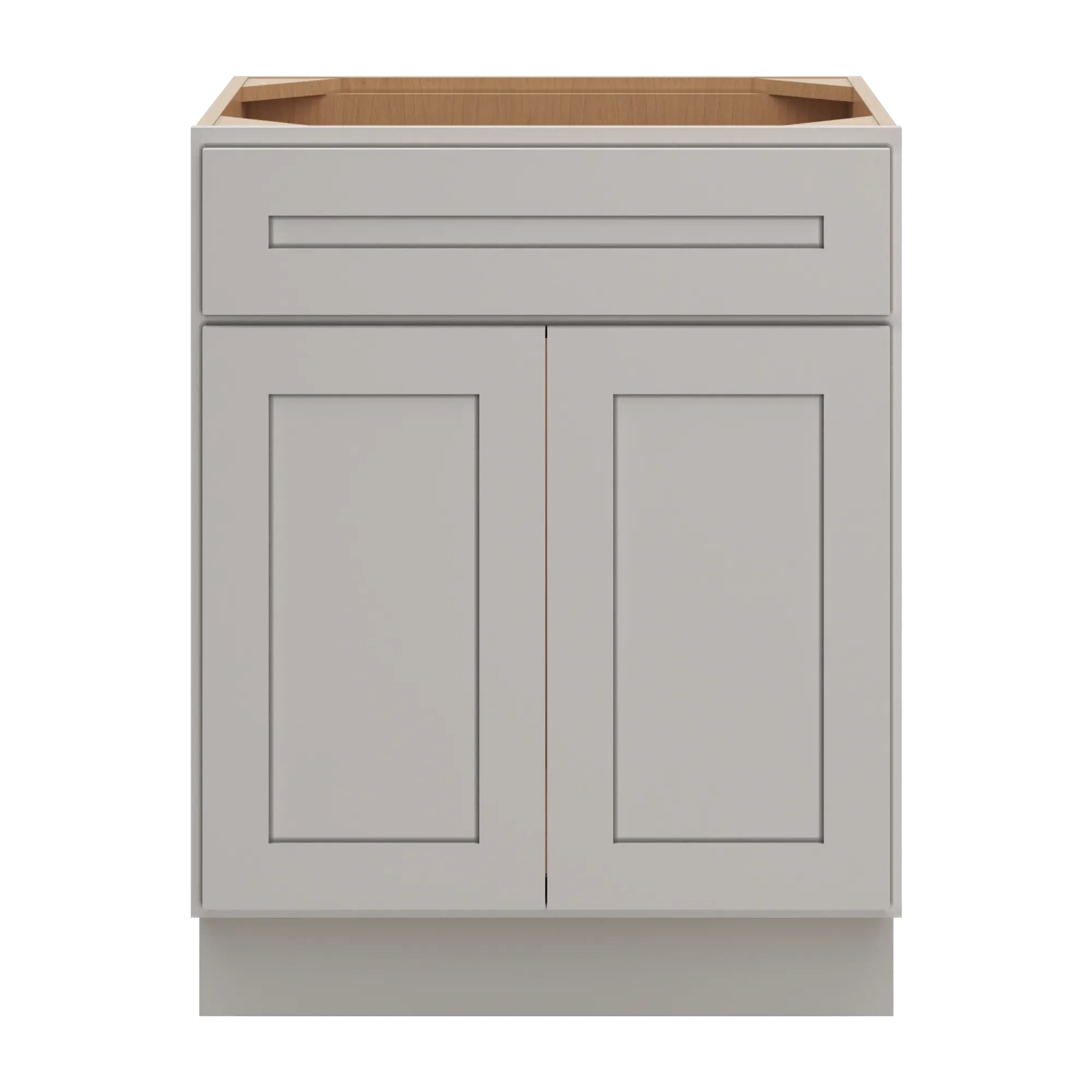 cnc luxor 5 piece misty grey 27 w x 34 1 2 h x 21 d double door vanity sink base cabinet