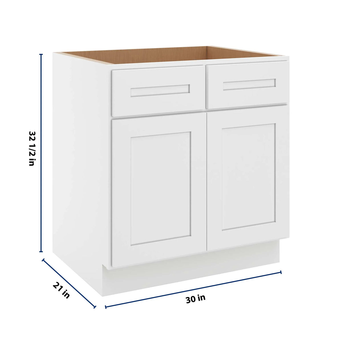 CNC Luxor 5-Piece White 30" W Removable Vanity Base Cabinet
