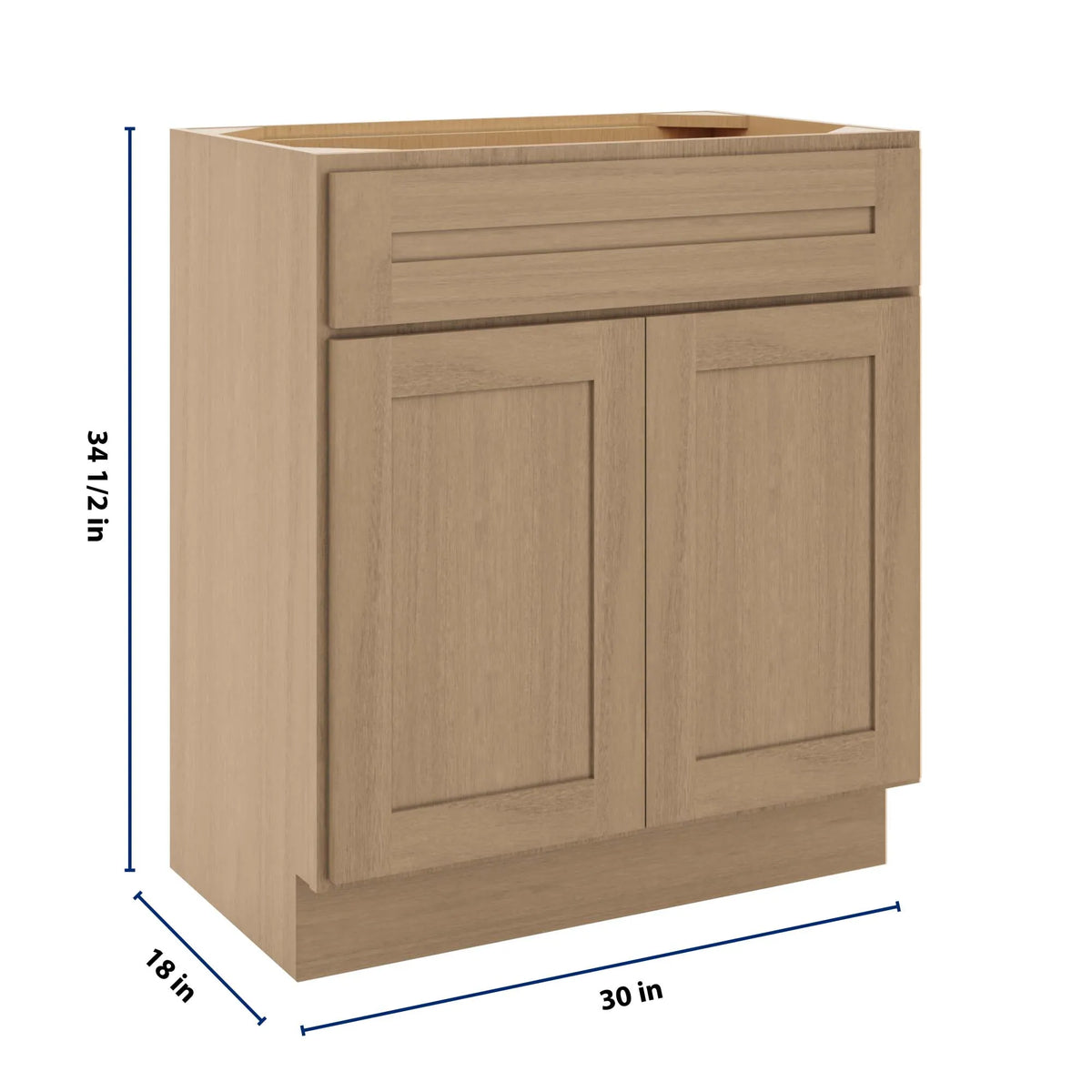 CNC Luxor 5-Piece Harvest 30" W X 34 1/2" H X 18" D Double Door Vanity Sink Base Cabinet
