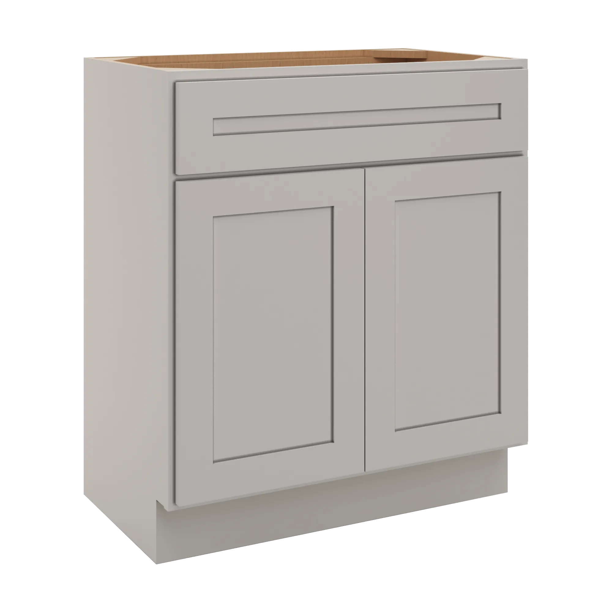 cnc luxor 5 piece misty grey 30 w x 34 1 2 h x 18 d double door vanity sink base cabinet