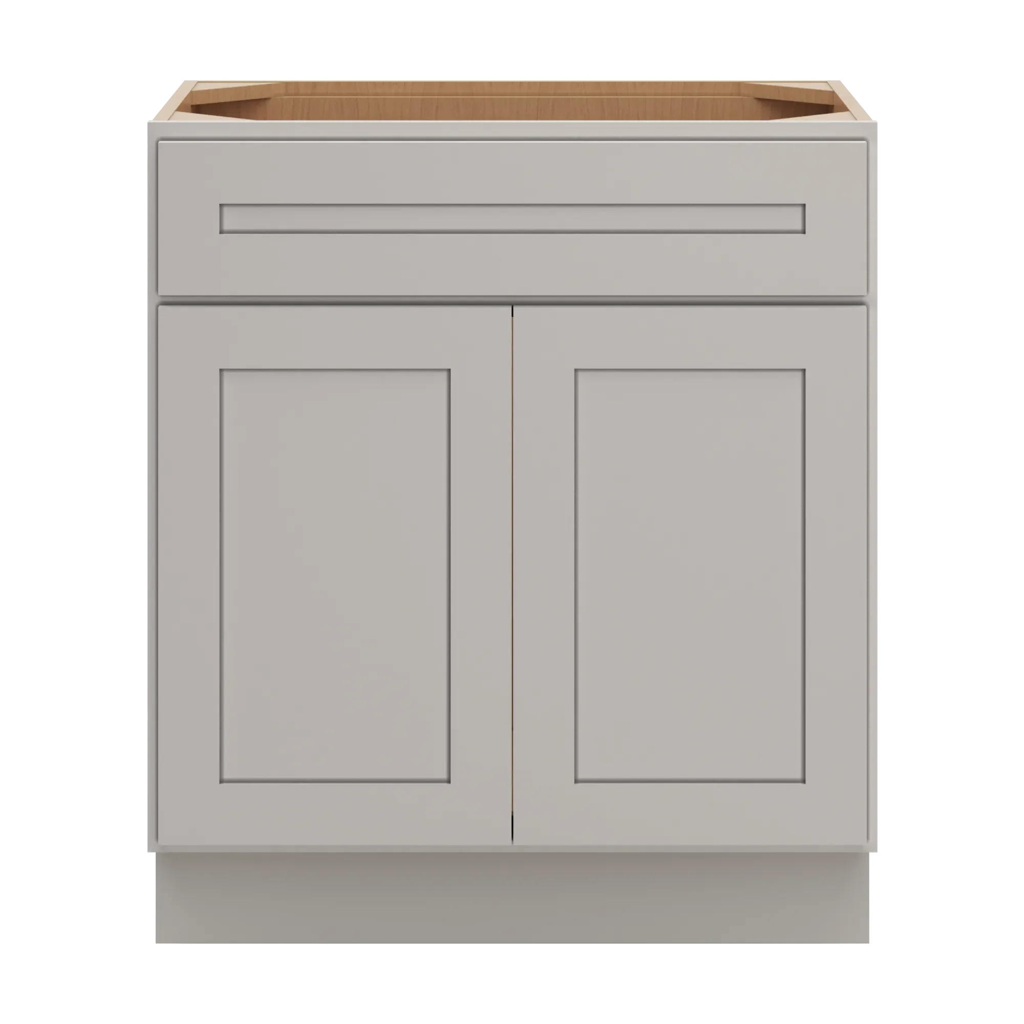 cnc luxor 5 piece misty grey 30 w x 34 1 2 h x 18 d double door vanity sink base cabinet