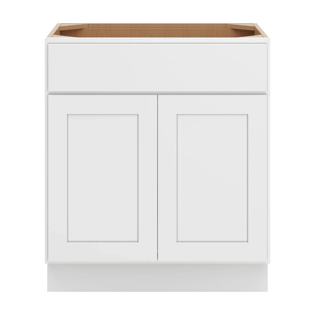 cnc luxor white 30 w x 34 1 2 h x 21 d double door vanity sink base cabinet