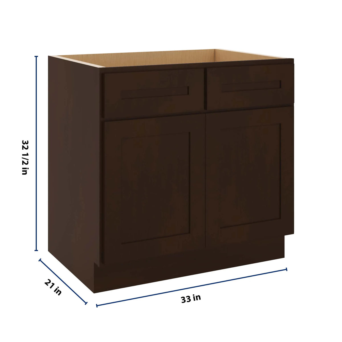 CNC Luxor 5-Piece Espresso 33" W Removable Vanity Base Cabinet