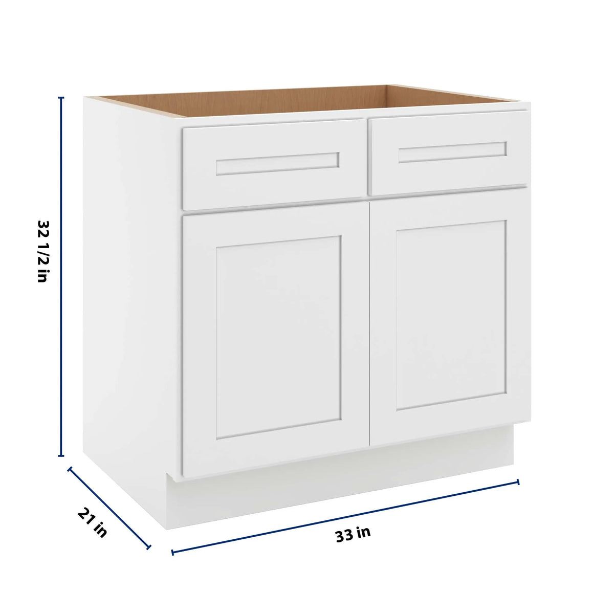 CNC Luxor 5-Piece White 33" W Removable Vanity Base Cabinet