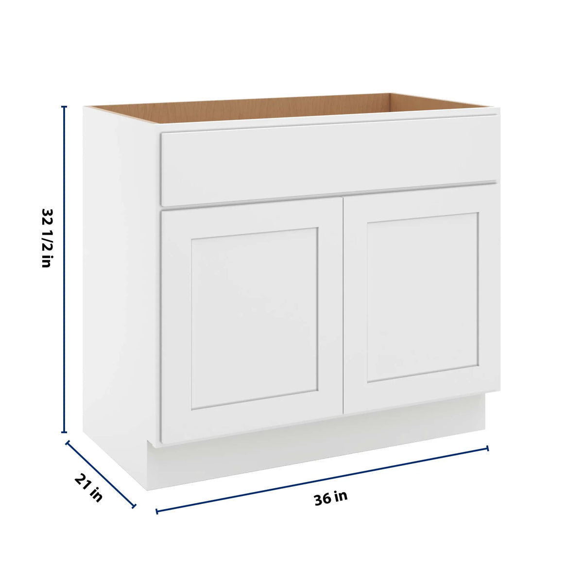 cnc luxor white 36 w double door vanity sink base cabinet