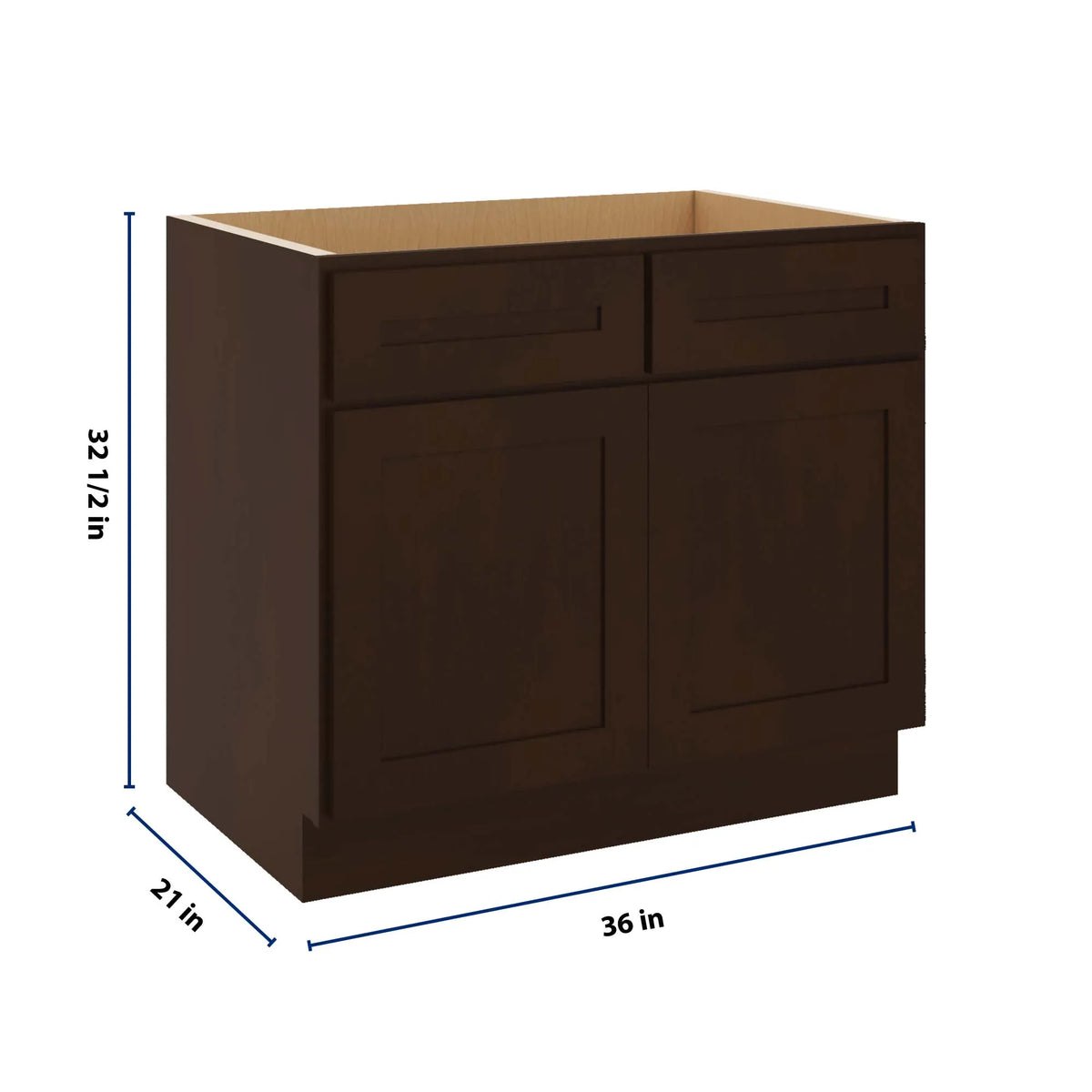 CNC Luxor 5-Piece Espresso 36" W Removable Vanity Base Cabinet