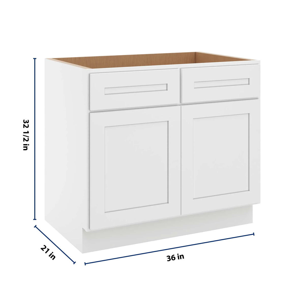 CNC Luxor 5-Piece White 36" W Removable Vanity Base Cabinet