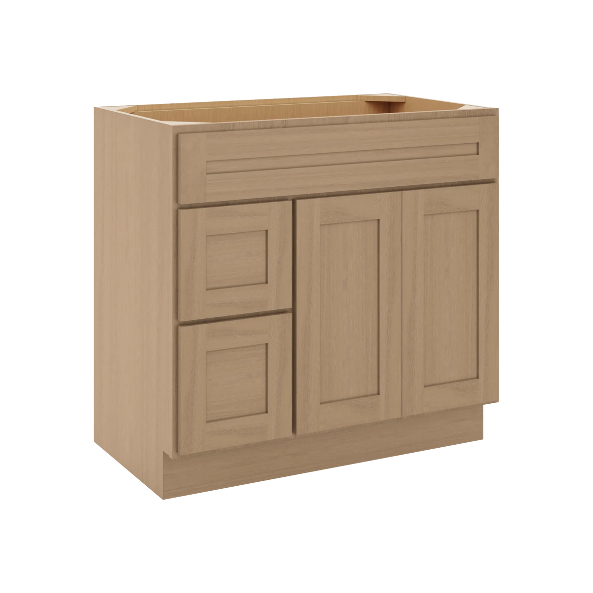 CNC Luxor 5-Piece Harvest 36" W Double Door 2 Drawers Left Vanity Sink Base Cabinet