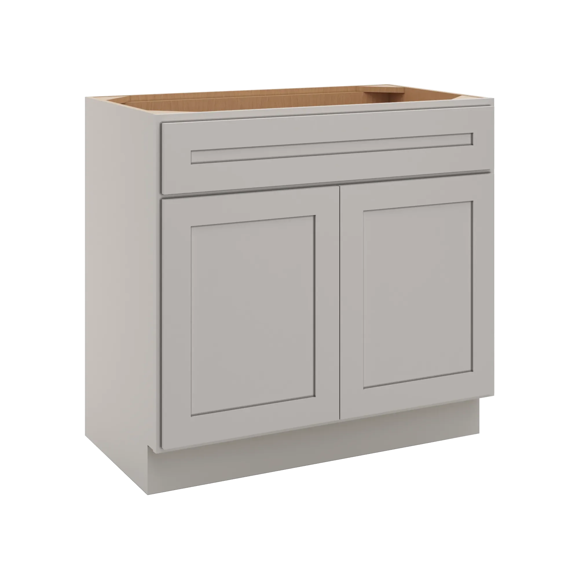 cnc luxor 5 piece misty grey 36 w x 34 1 2 h x 21 d double door vanity sink base cabinet