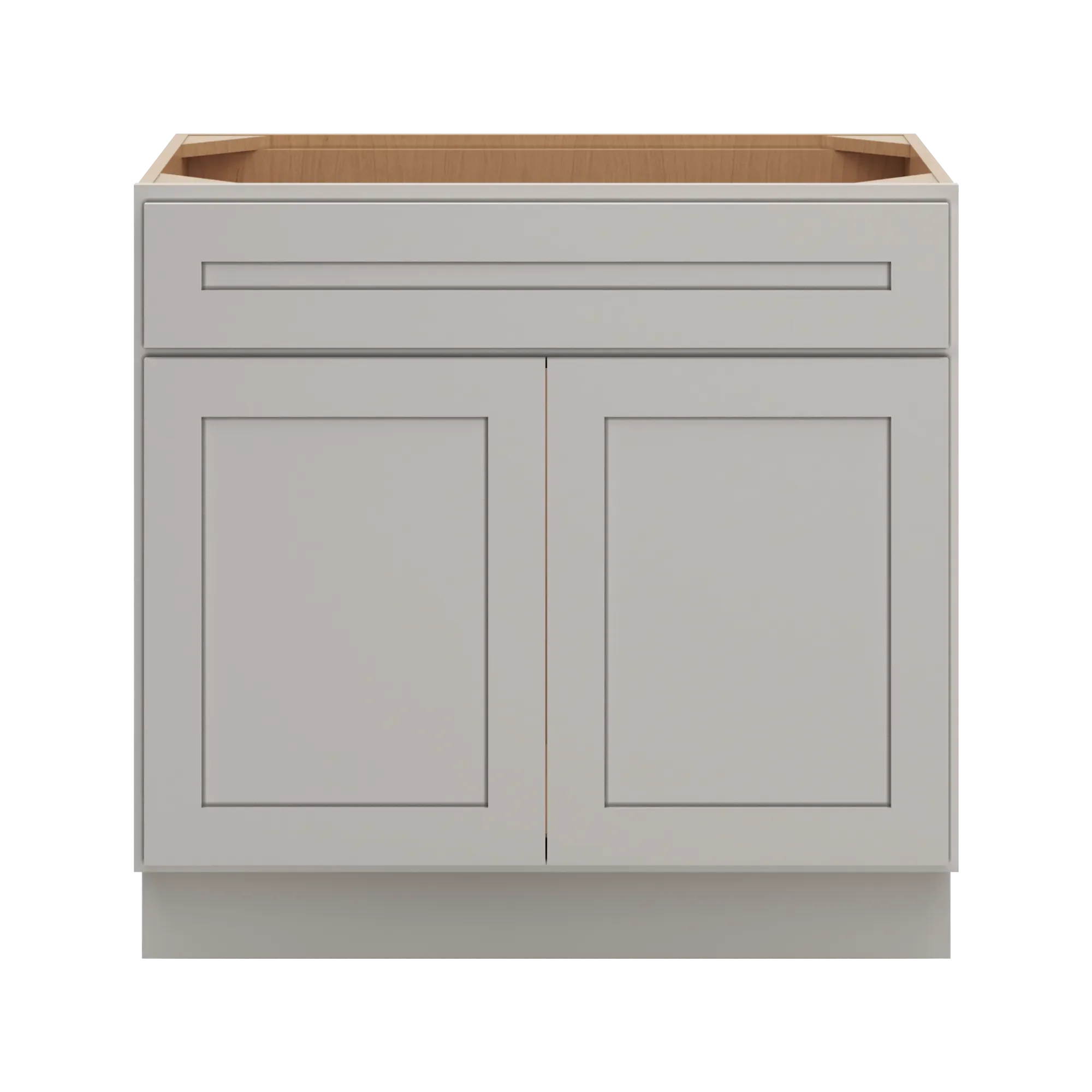 cnc luxor 5 piece misty grey 36 w x 34 1 2 h x 21 d double door vanity sink base cabinet