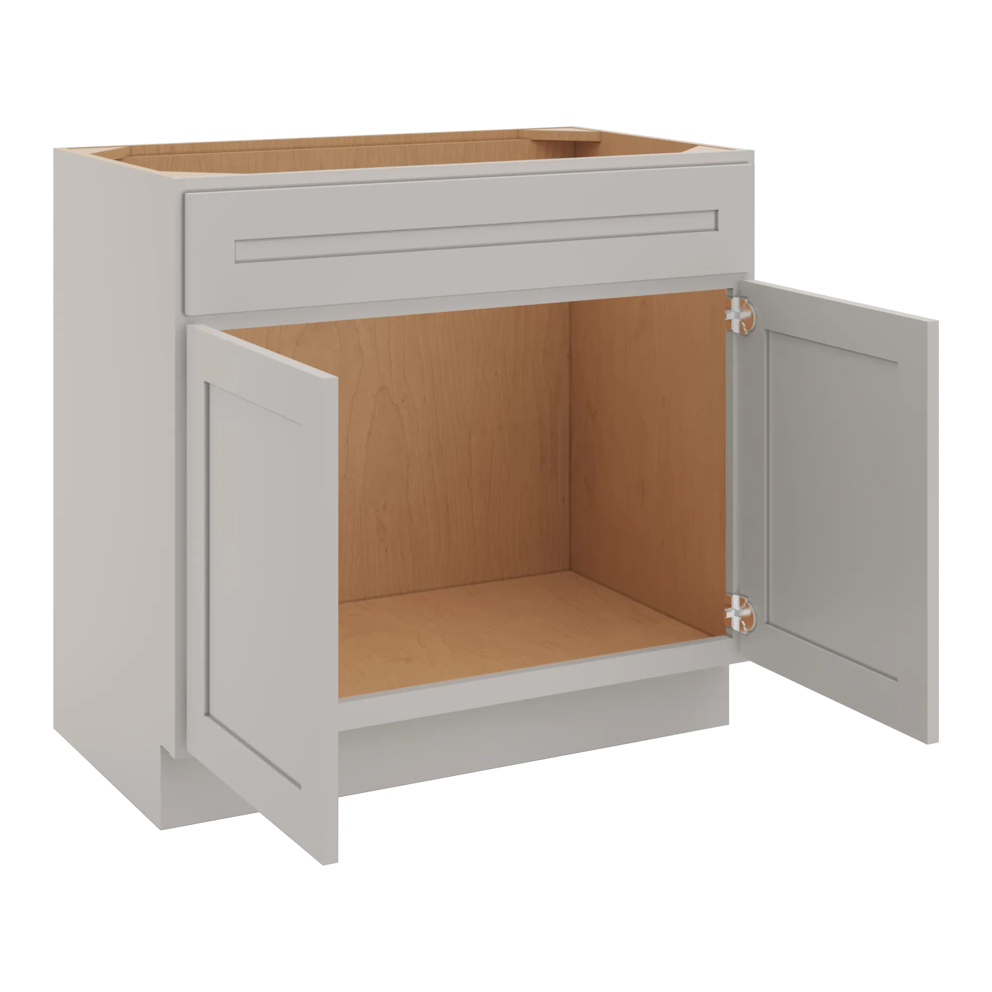 cnc luxor 5 piece misty grey 36 w x 34 1 2 h x 21 d double door vanity sink base cabinet