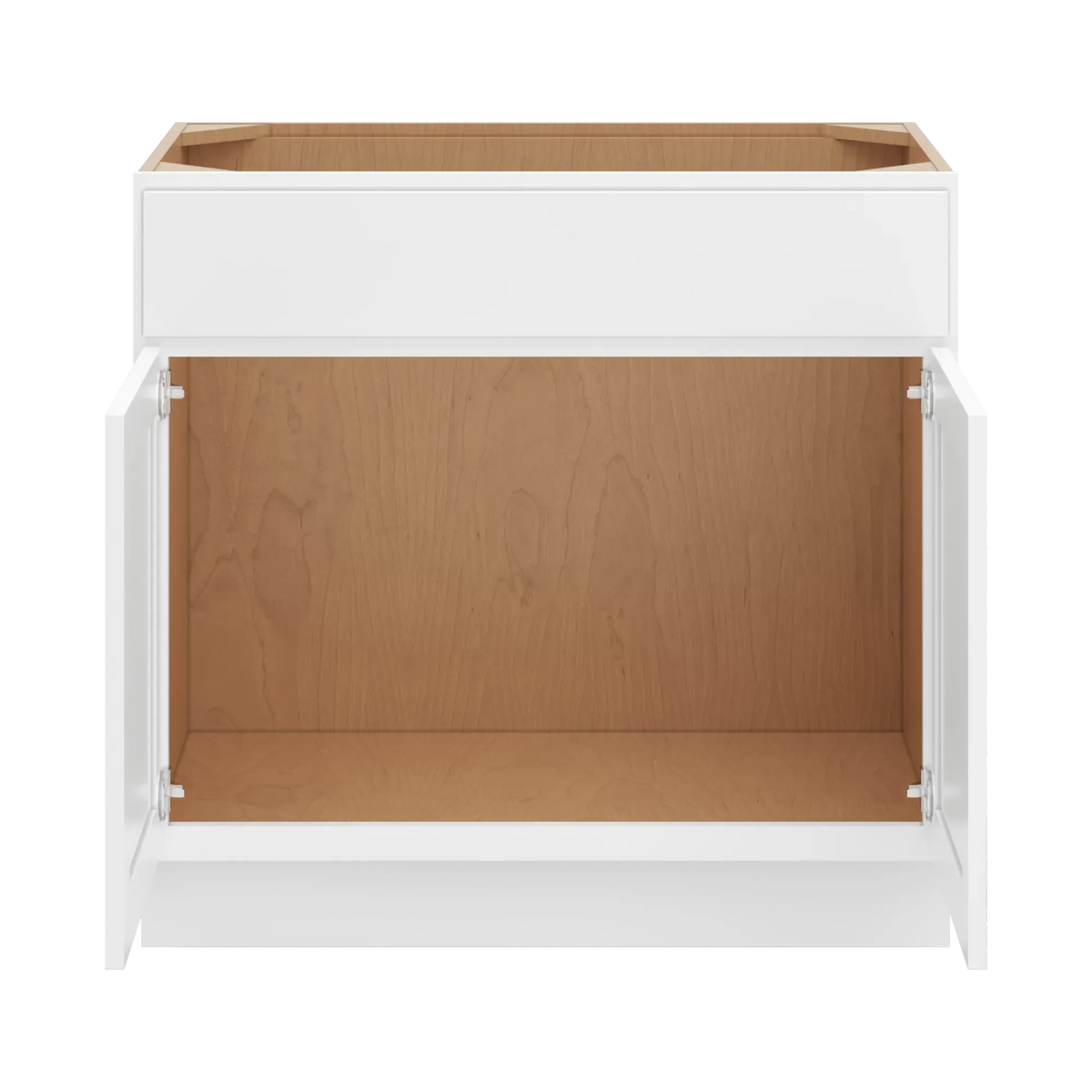 cnc luxor white 36 w x 34 1 2 h x 21 d double door vanity sink base cabinet