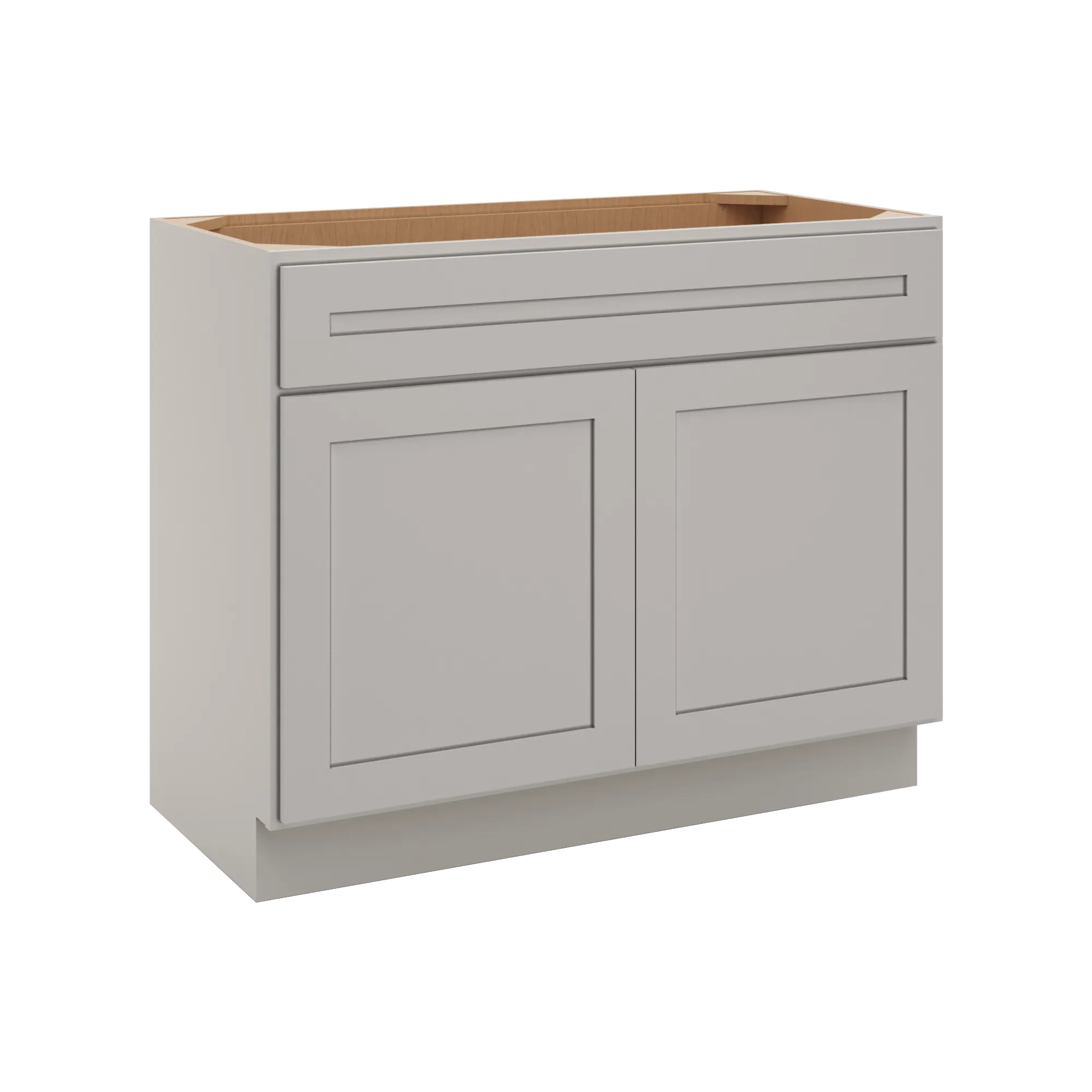 cnc luxor 5 piece misty grey 42 w x 34 1 2 h x 21 d double door vanity sink base cabinet