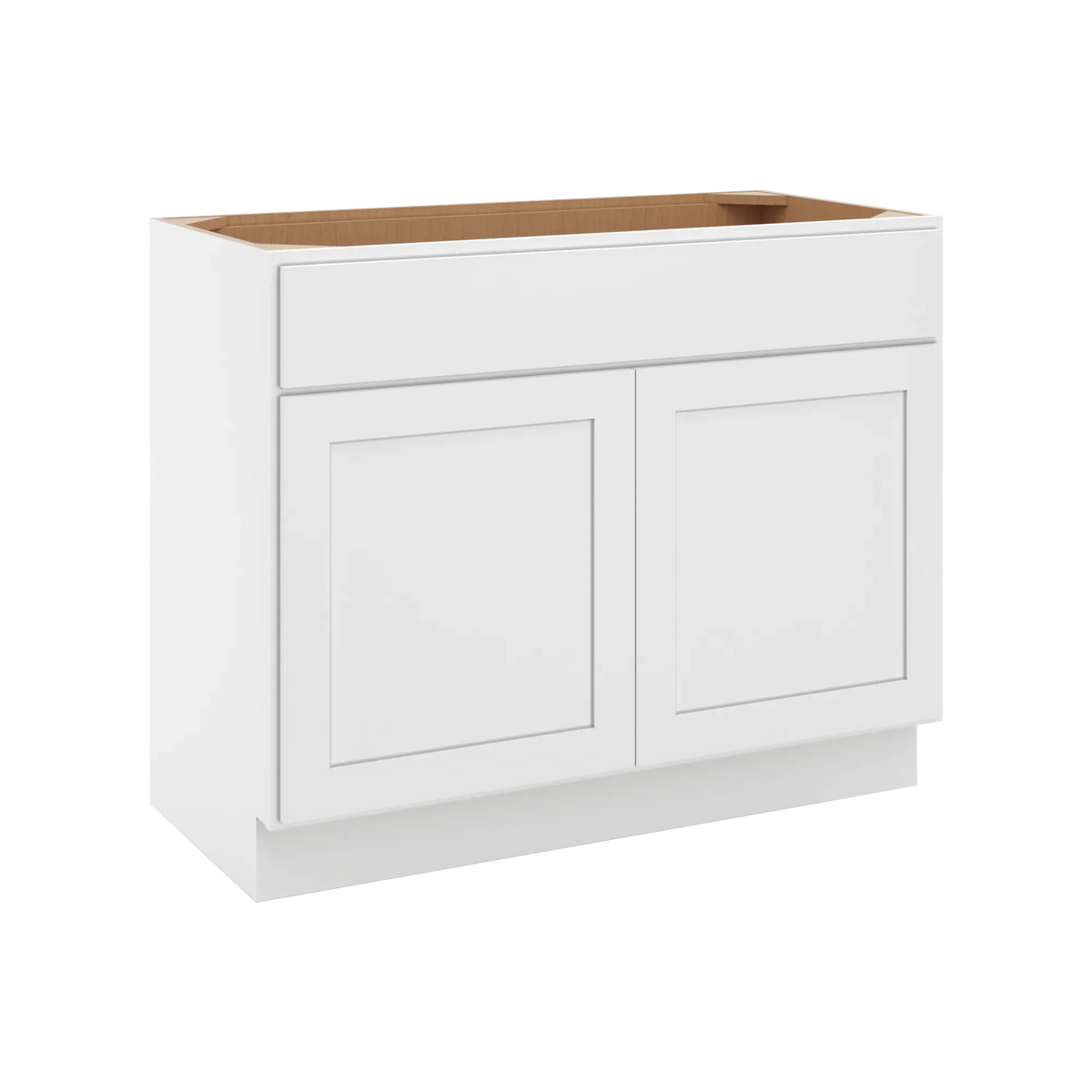 cnc luxor white 42 w x 34 1 2 h x 21 d double door vanity sink base cabinet