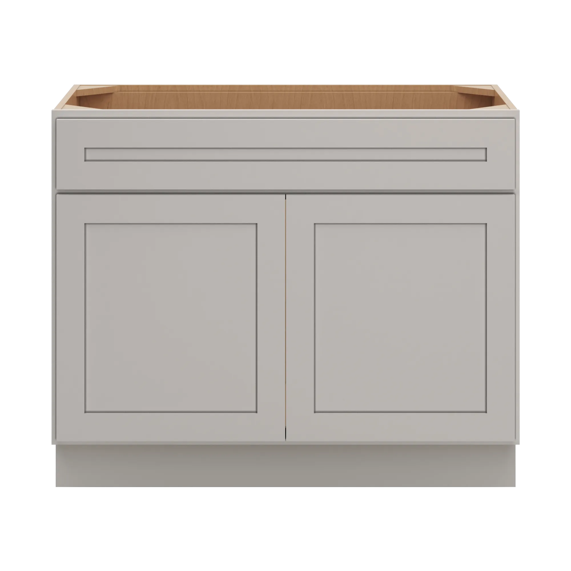 cnc luxor 5 piece misty grey 42 w x 34 1 2 h x 21 d double door vanity sink base cabinet