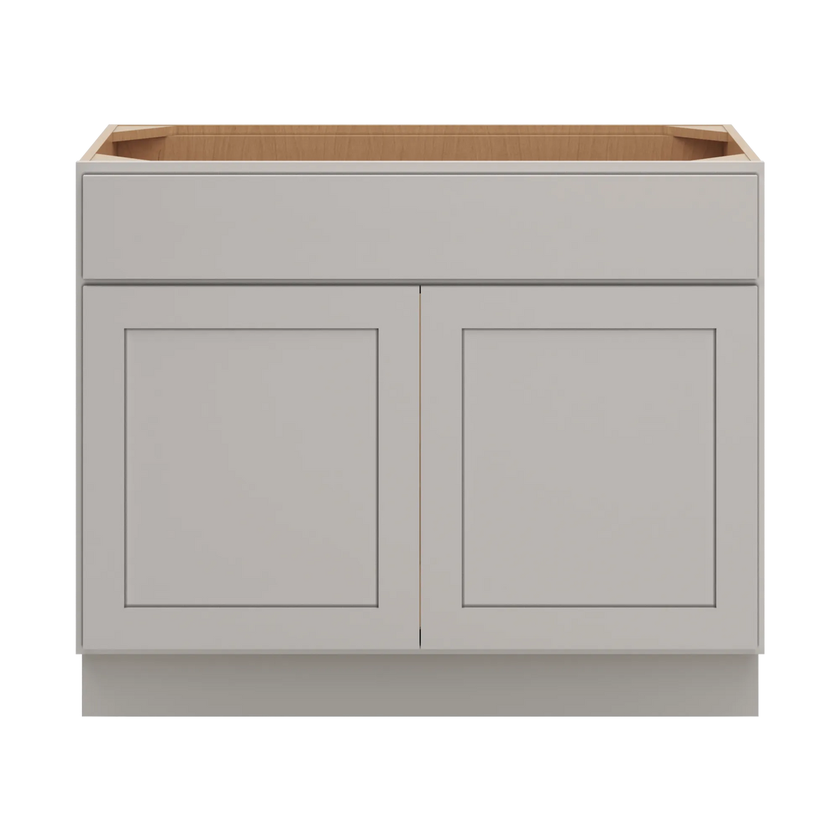 cnc luxor misty grey 42 w x 34 1 2 h x 21 d double door vanity sink base cabinet
