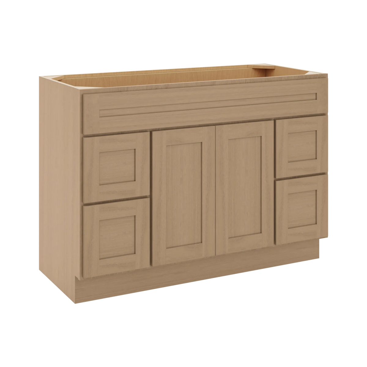 CNC Luxor 5-Piece Harvest 48" W Double Door 4 Drawers Vanity Sink Base Cabinet