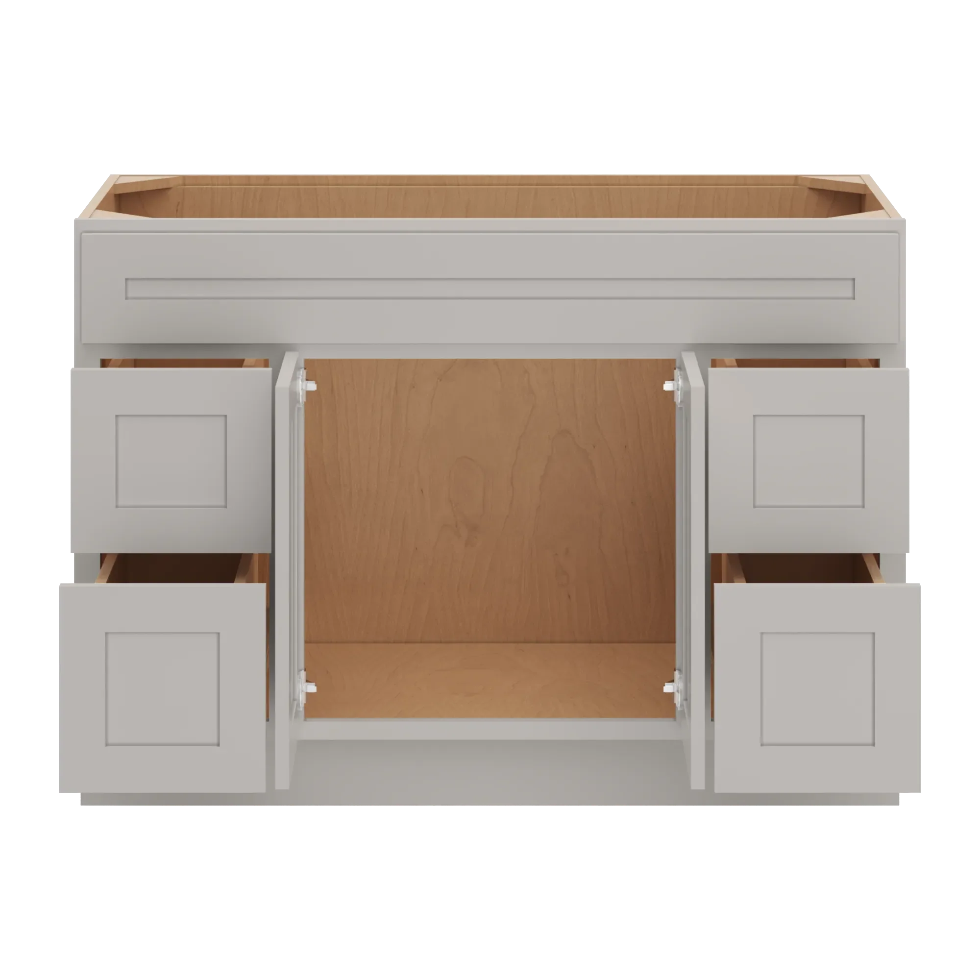 cnc luxor 5 piece misty grey 48 w double door 4 drawers vanity sink base cabinet