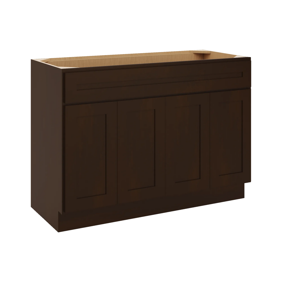 CNC Luxor 5-Piece Espresso 48" W Four Door Vanity Sink Base Cabinet