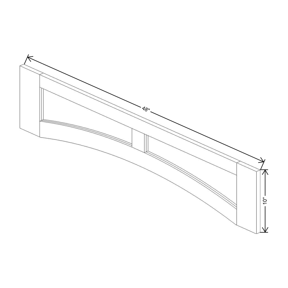 CNC Concord Elegant Smoky Grey 48" W Arched Valance Flat Panel