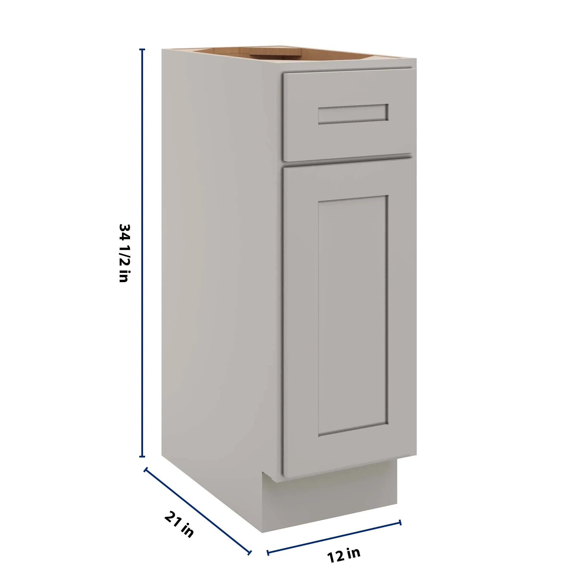 cnc luxor 5 piece misty grey 12 w single door vanity base cabinet