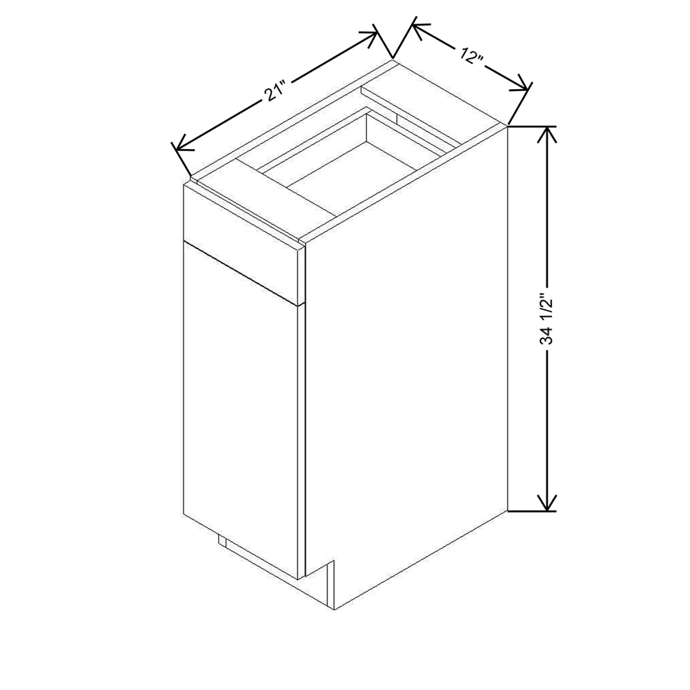 CNC Classic Broadway Silver 12" W Single Door Vanity Base Cabinet