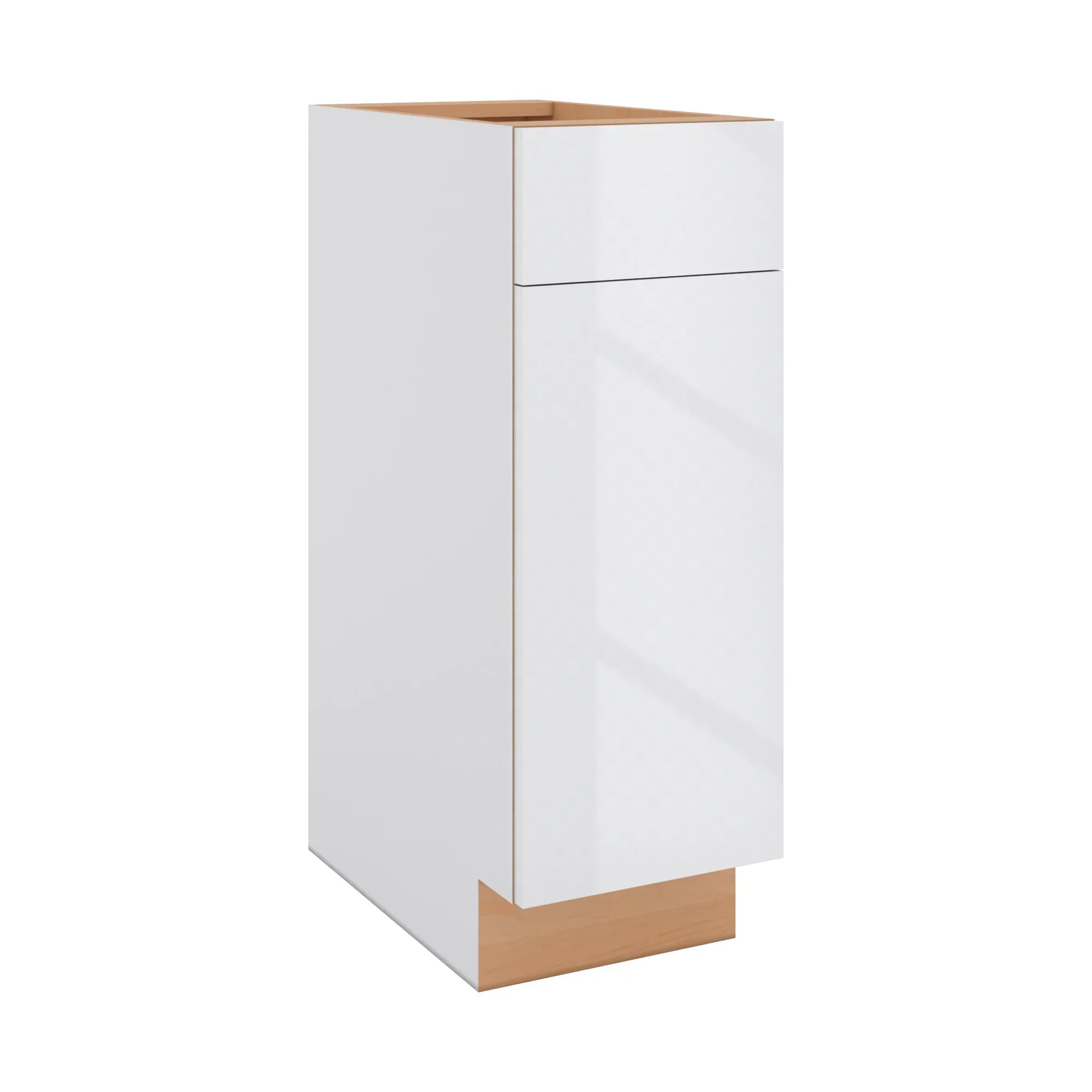 Modernform Cabinet Gloss White 12" W X 34 1/2" H X 21" D Base 1 Door/1 Drawer