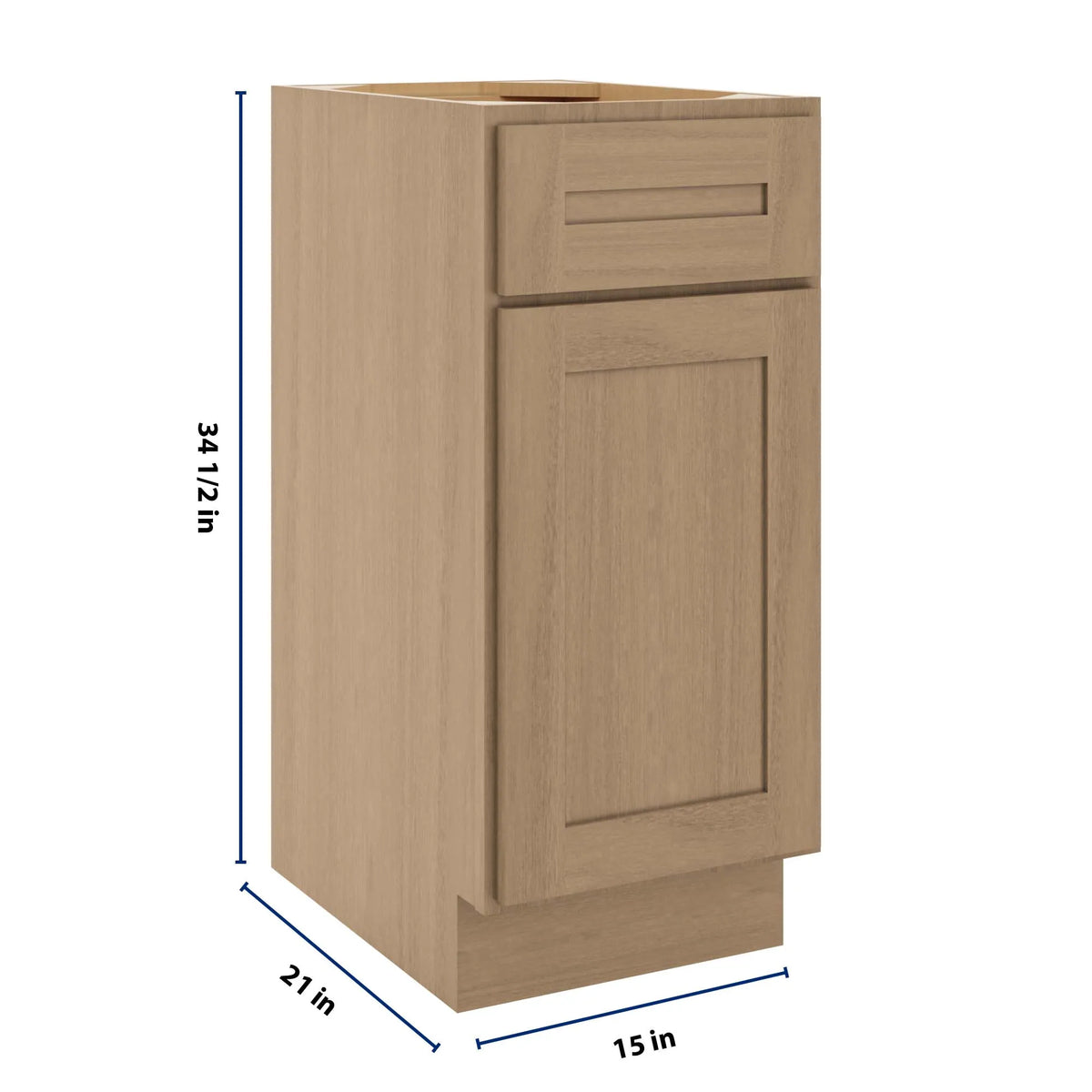 CNC Luxor 5-Piece Harvest 15" W Single Door Vanity Base Cabinet