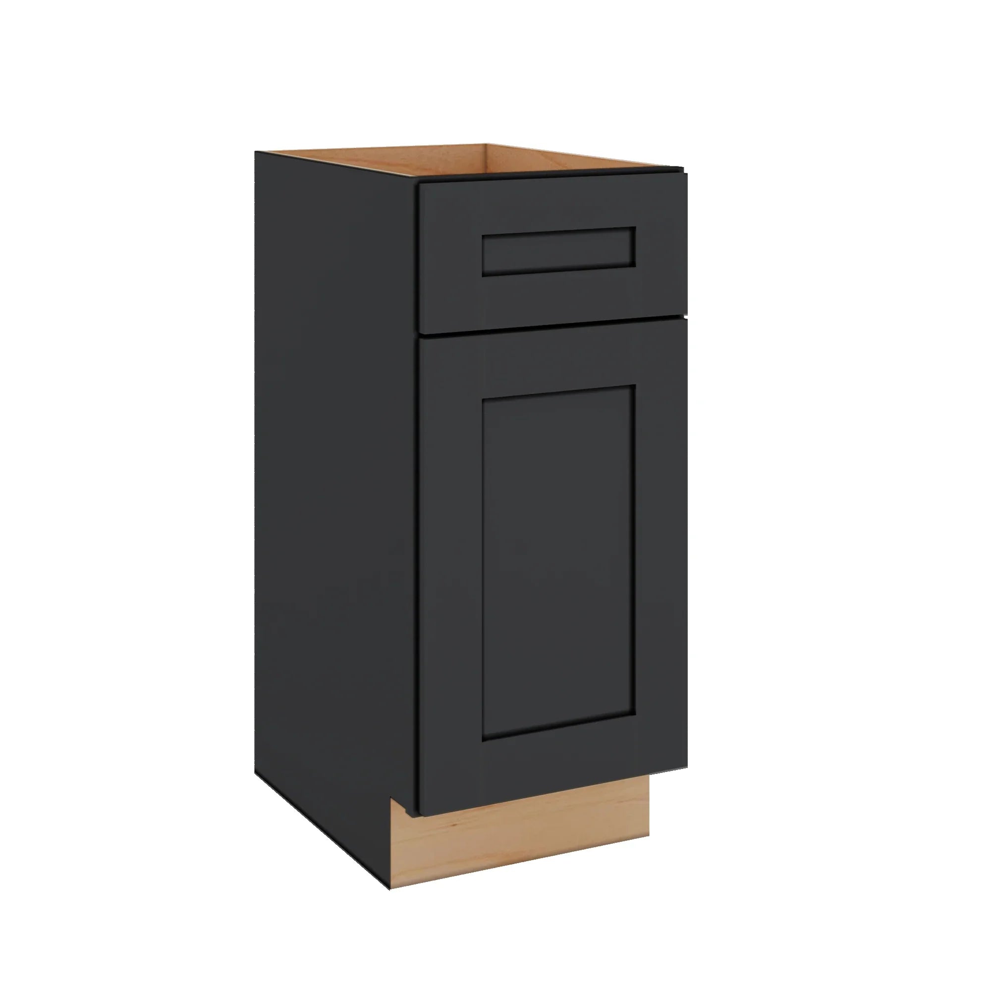 Modernform Cabinet Onyx Black Shaker 15" W X 34 1/2" H X 21" D Base 1 Door/1 Drawer