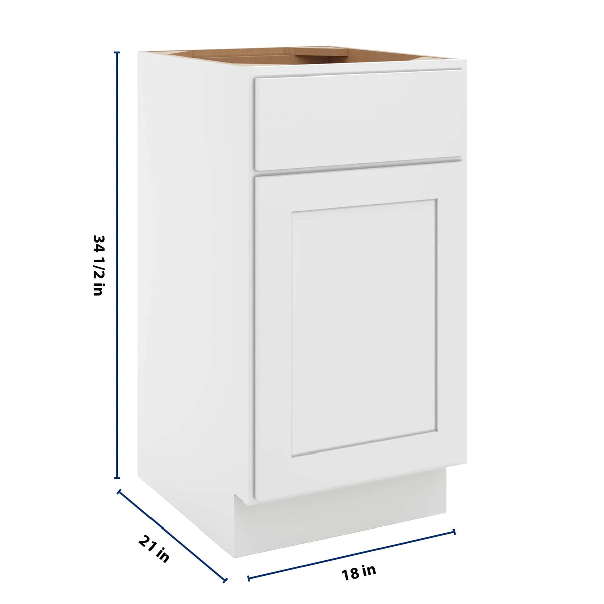 cnc luxor white 18 w single door vanity base cabinet