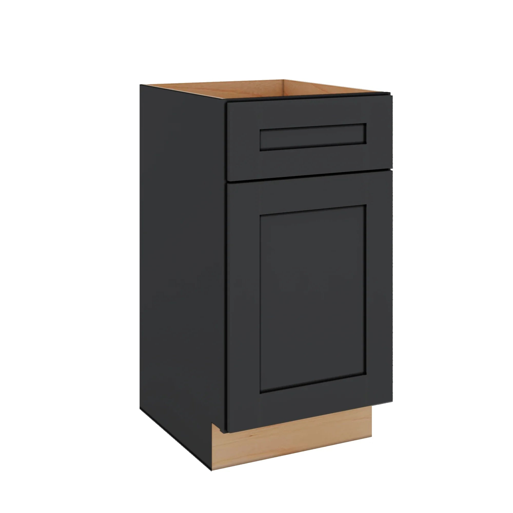 Modernform Cabinet Onyx Black Shaker 18" W X 34 1/2" H X 21" D Base 1 Door/1 Drawer