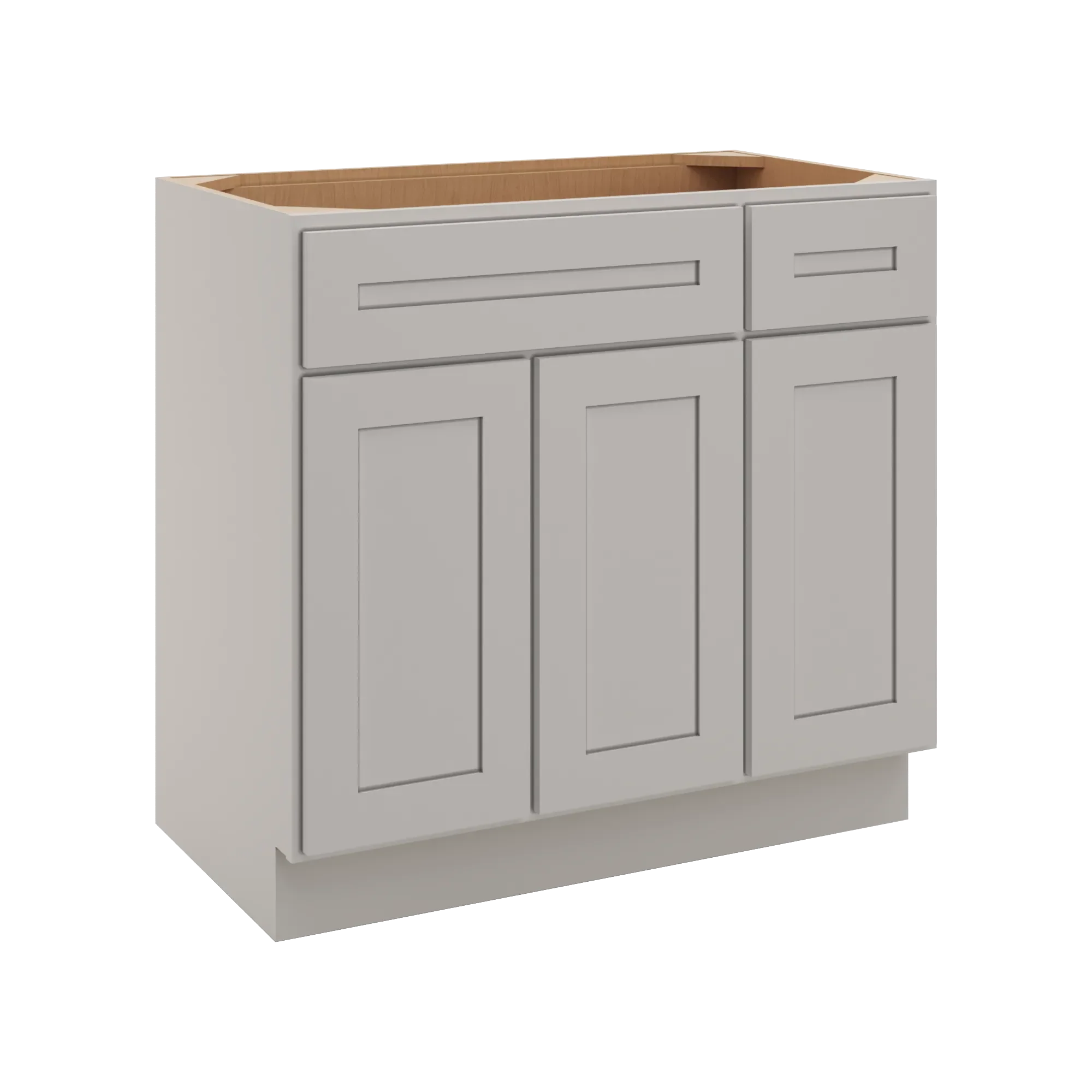 cnc luxor 5 piece misty grey 36 w 3 door vanity base cabinet