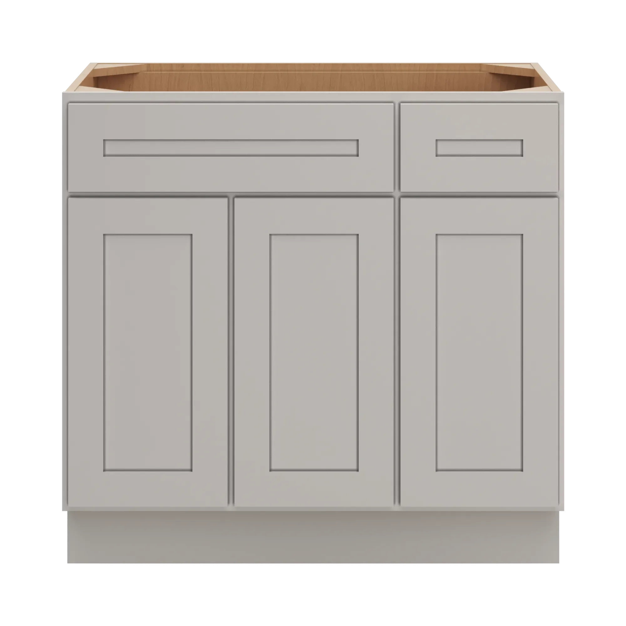 cnc luxor 5 piece misty grey 36 w 3 door vanity base cabinet