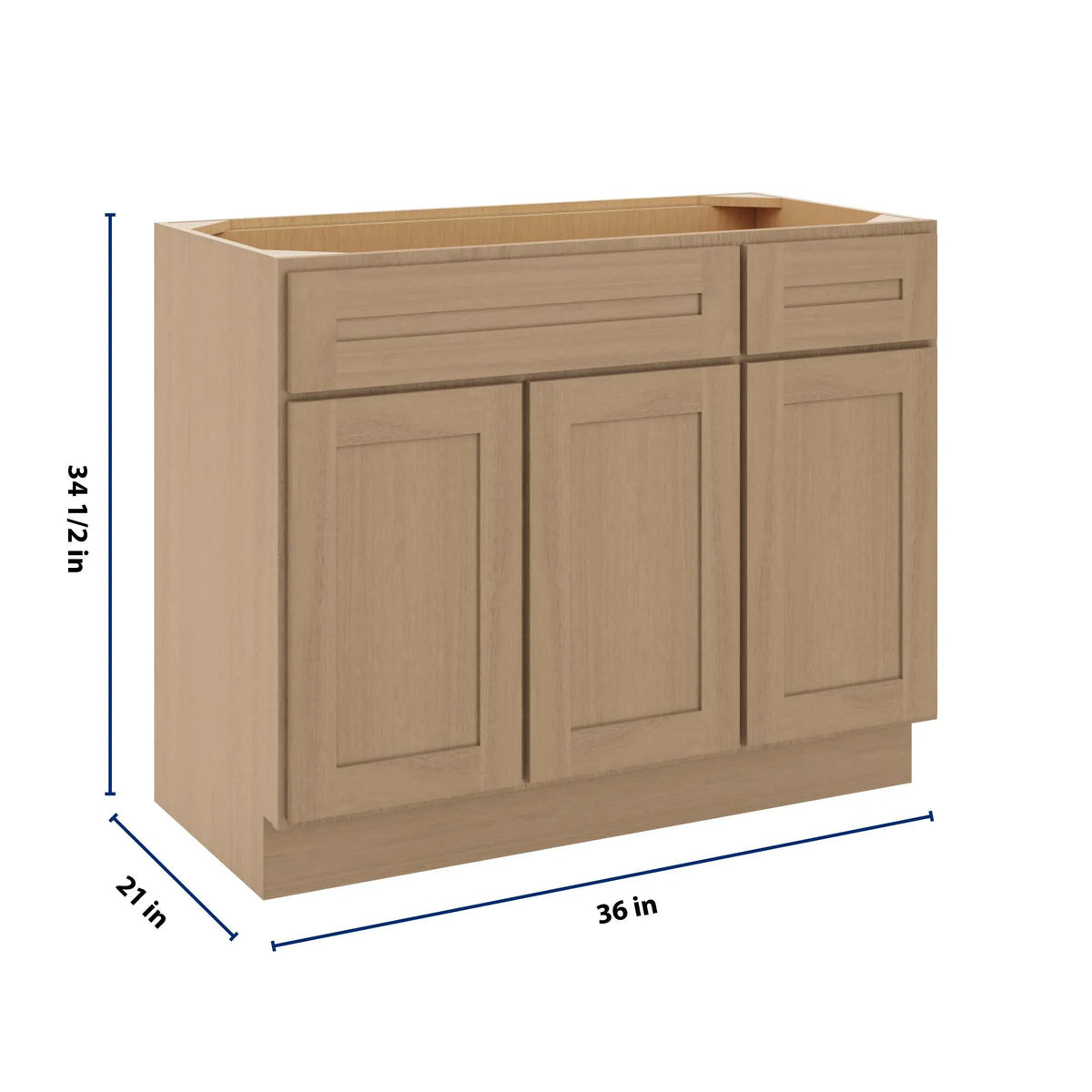 CNC Luxor 5-Piece Harvest 42" W 3 Door Vanity Base Cabinet