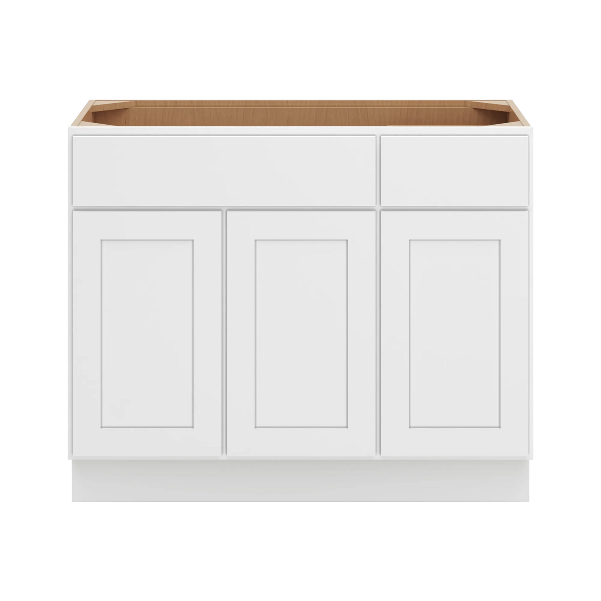 cnc luxor white 42 w 3 door vanity base cabinet
