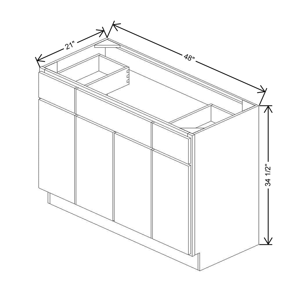 CNC Luxor Harvest 48" W Four Door Vanity Base Cabinet