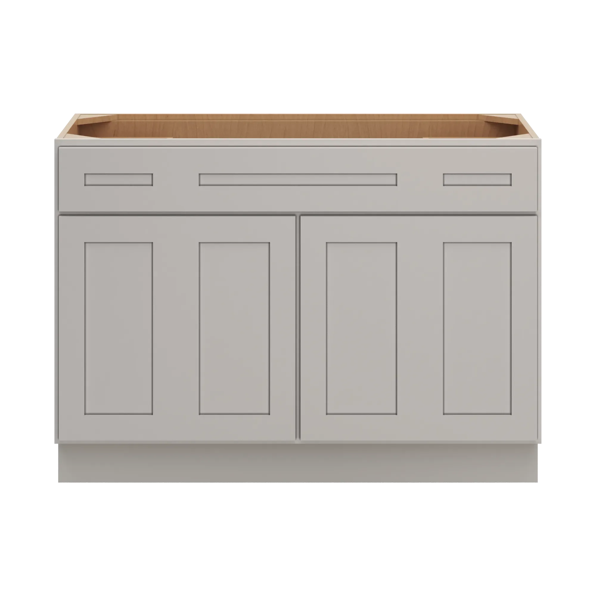 cnc luxor 5 piece misty grey 48 w four door vanity base cabinet