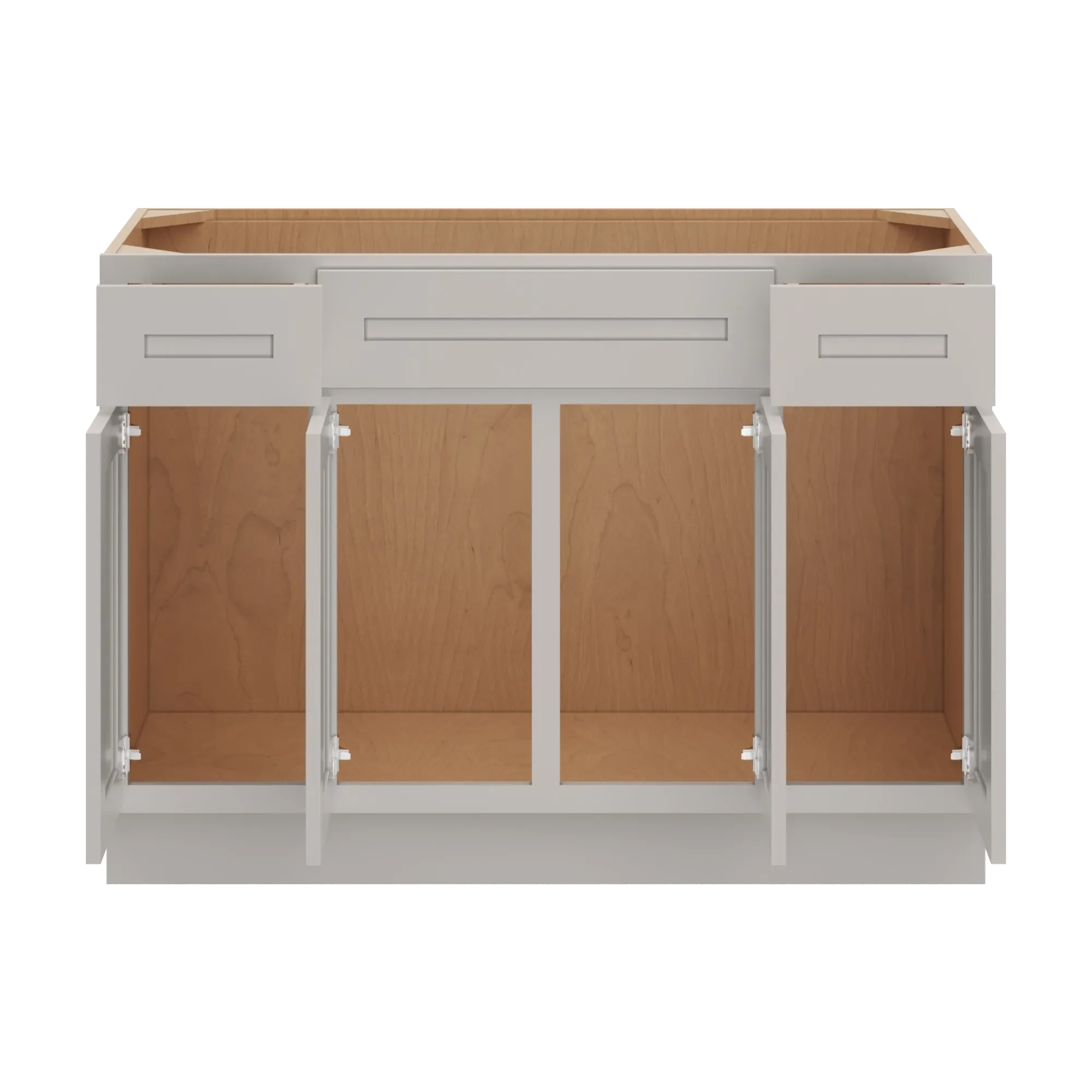 cnc luxor 5 piece misty grey 48 w four door vanity base cabinet