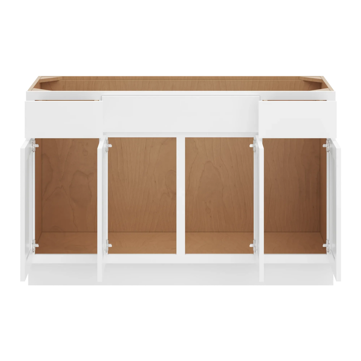 cnc luxor white 54 w four door vanity base cabinet