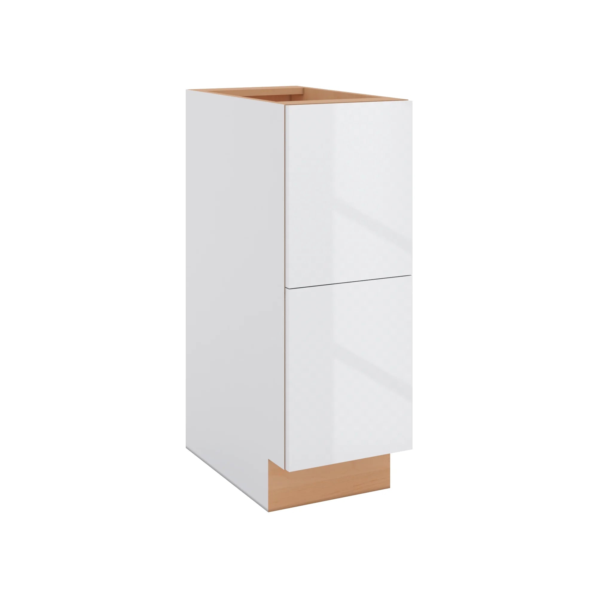 Modernform Cabinet Gloss White 12" W X 34 1/2" H X 21" D Vanity Base with 2 Drawers