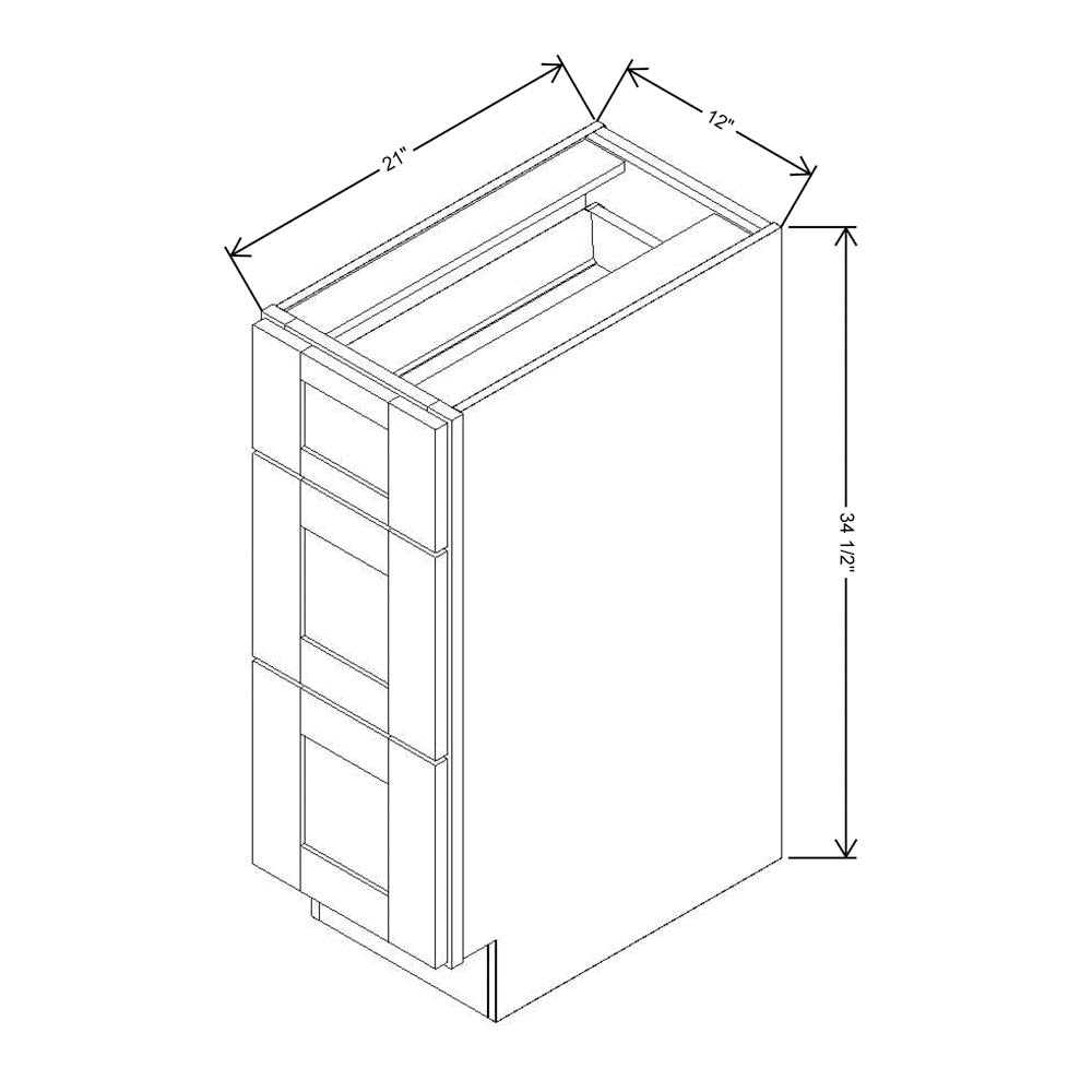 Fabuwood Quest Metro Mist 12"W X 34 1/2"H Vanity Drawer Base