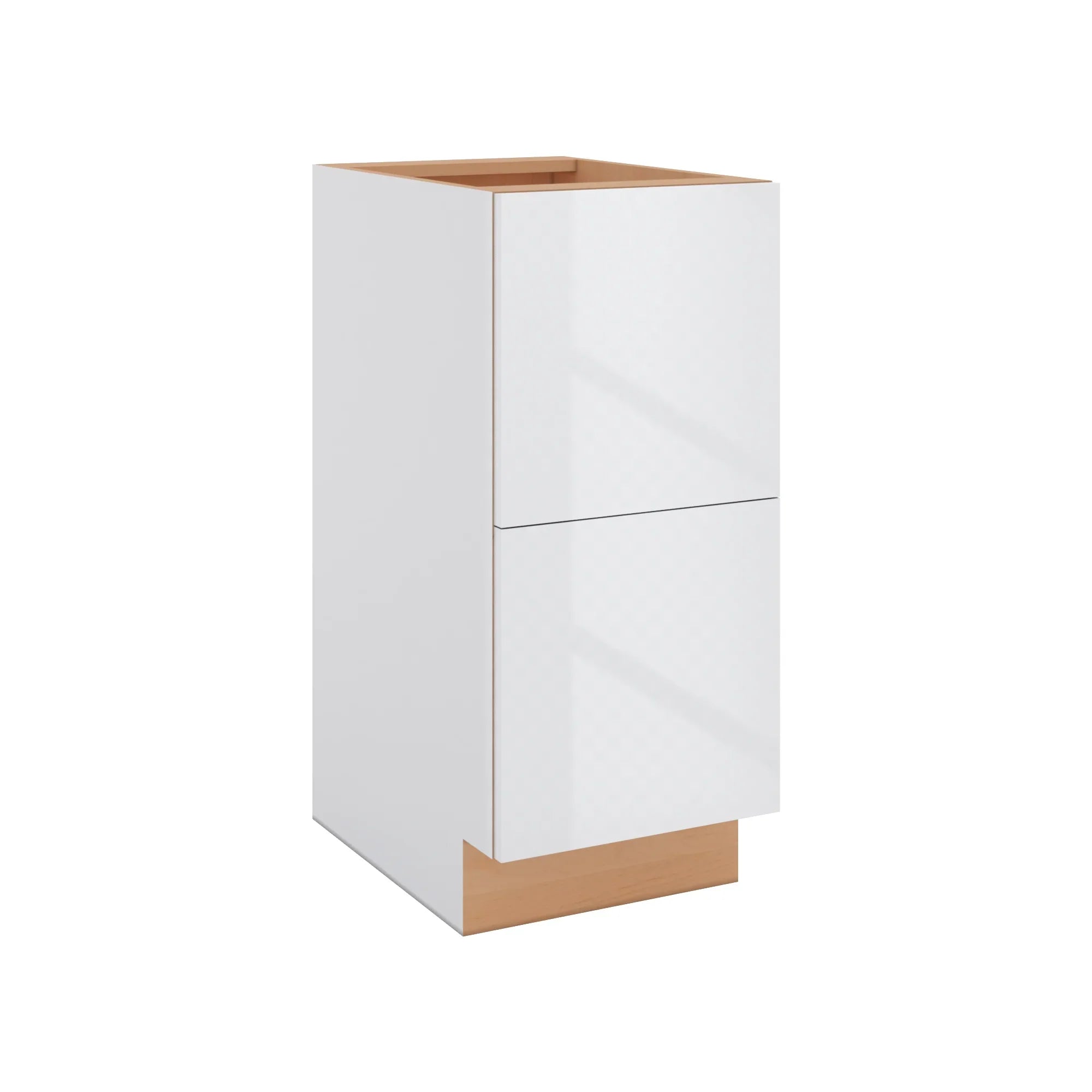 Modernform Cabinet Gloss White 15" W X 34 1/2" H X 21" D Vanity Base with 2 Drawers