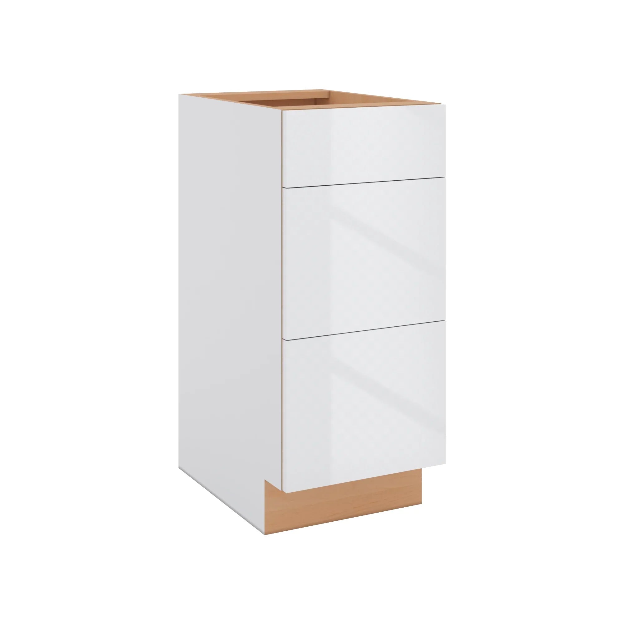 Modernform Cabinet Gloss White 15" W X 34 1/2" H X 21" D Vanity Base with 3 Drawers