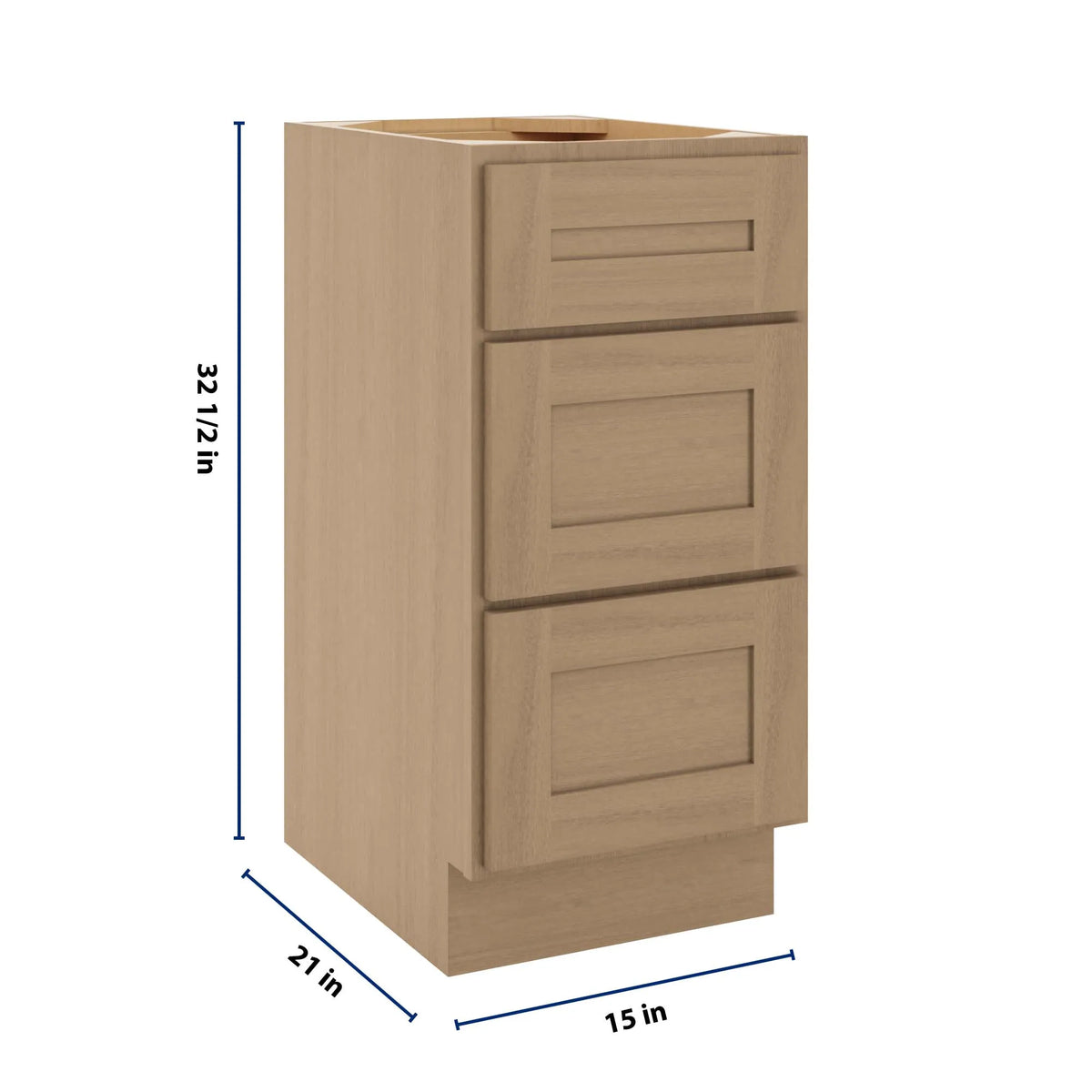 CNC Luxor 5-Piece Harvest 15" W Vanity Drawer Base Cabinet - Handicap Accessible