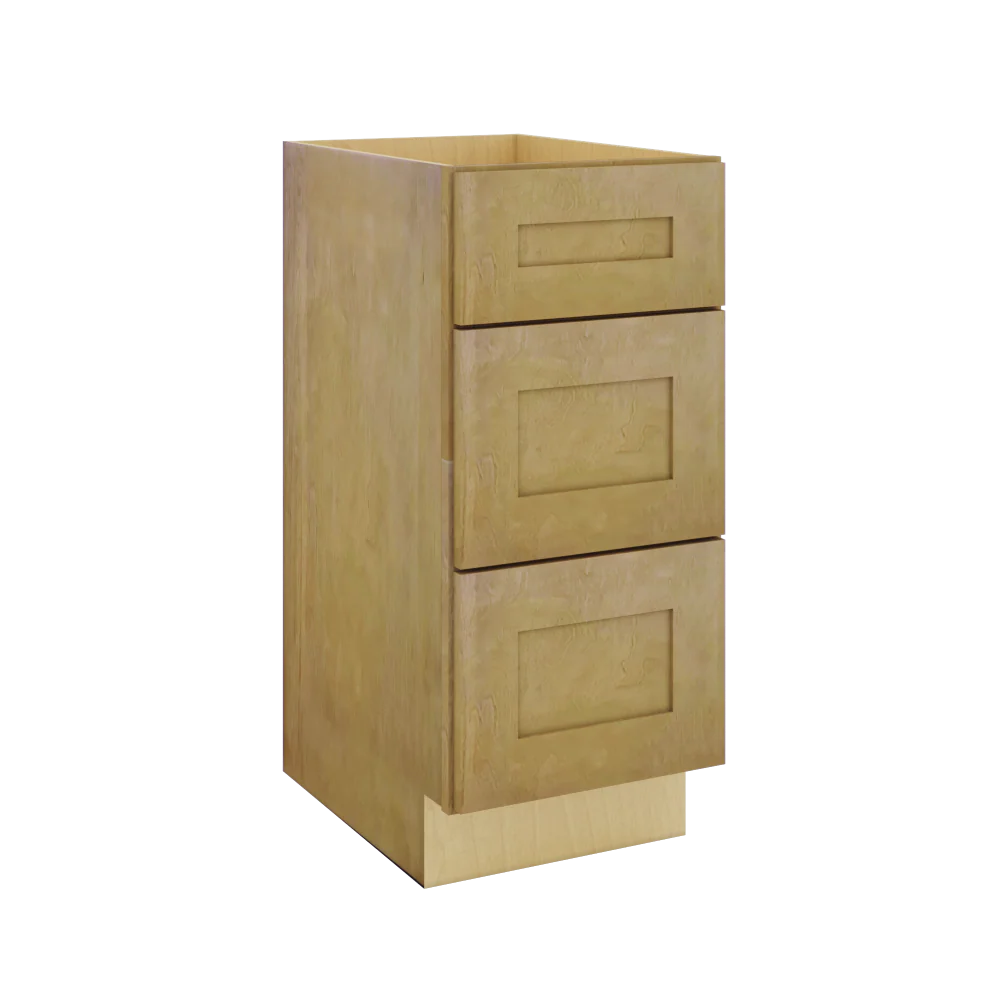 Modernform Cabinet Natural Shaker 15" W X 34 1/2" H X 21" D Vanity Base with 3 Drawers