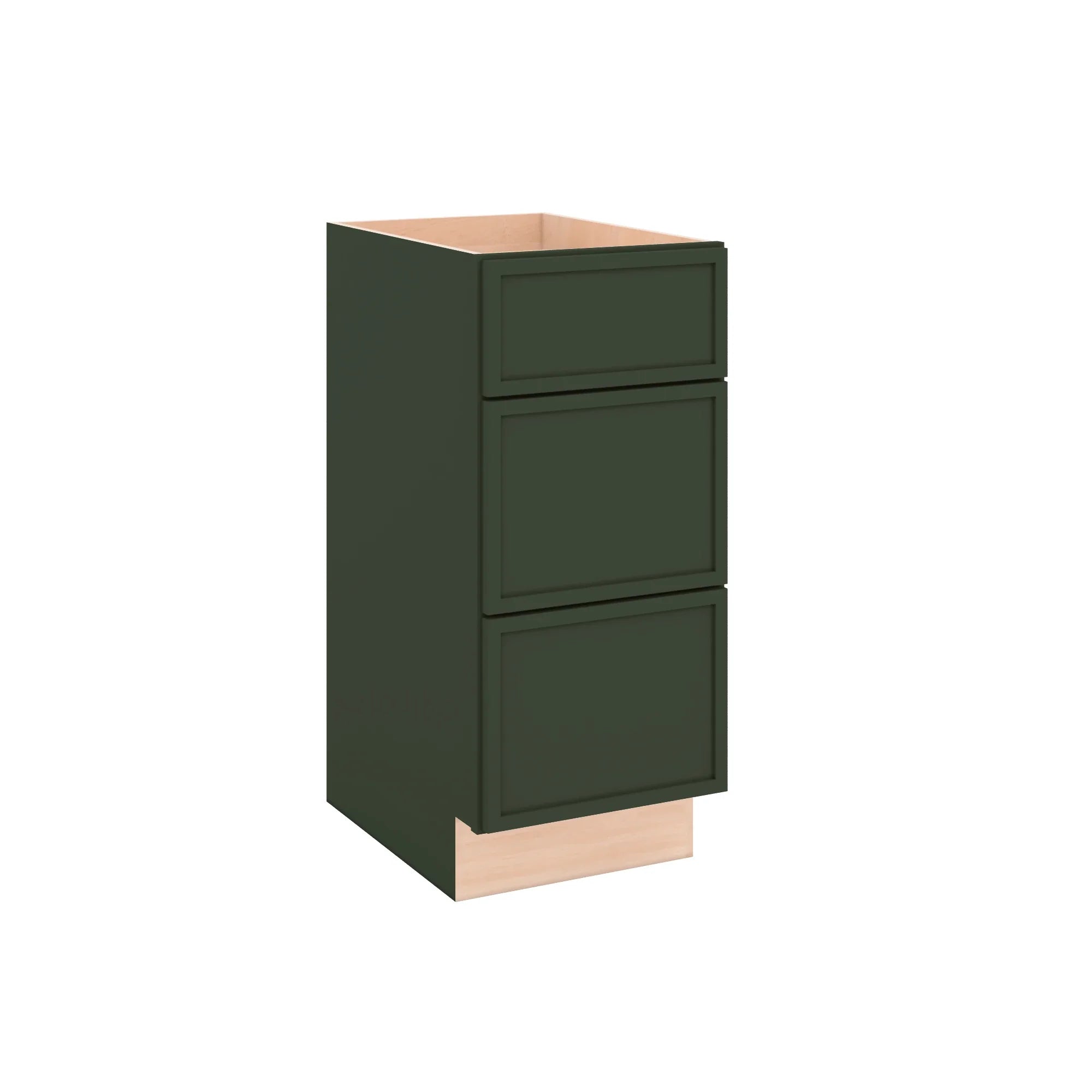 Modernform Cabinet Slim Sage Green 15" W X 34 1/2" H X 21" D Vanity Base with 3 Drawers