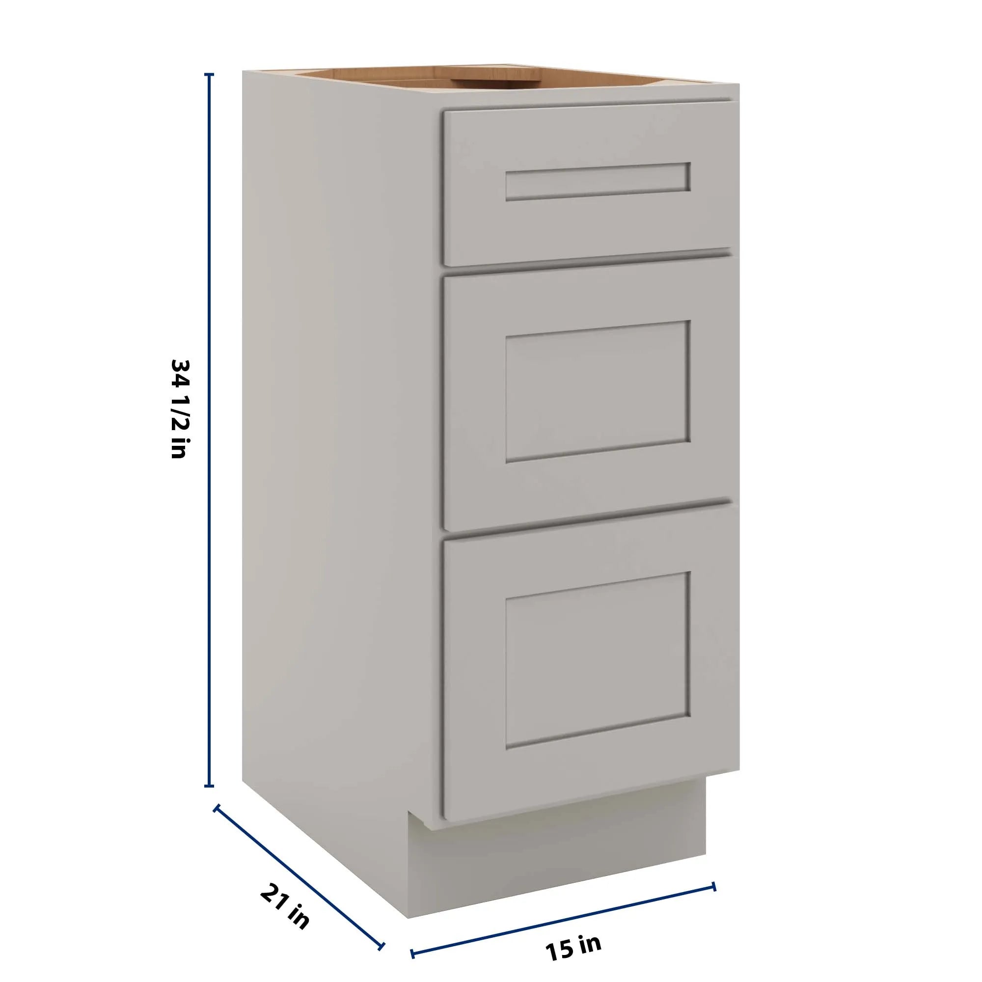 cnc luxor 5 piece misty grey 15 w vanity drawer base cabinet